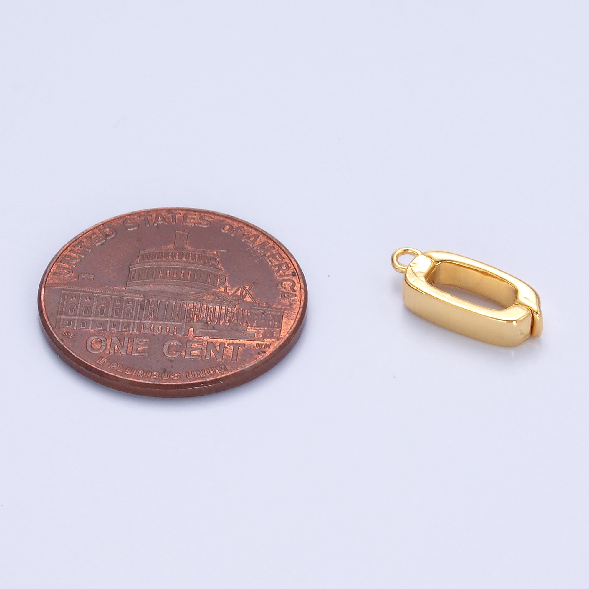 24K Gold Filled 13mm Hinged Rectangular Bail Pendant Spacer Holder | Z1319