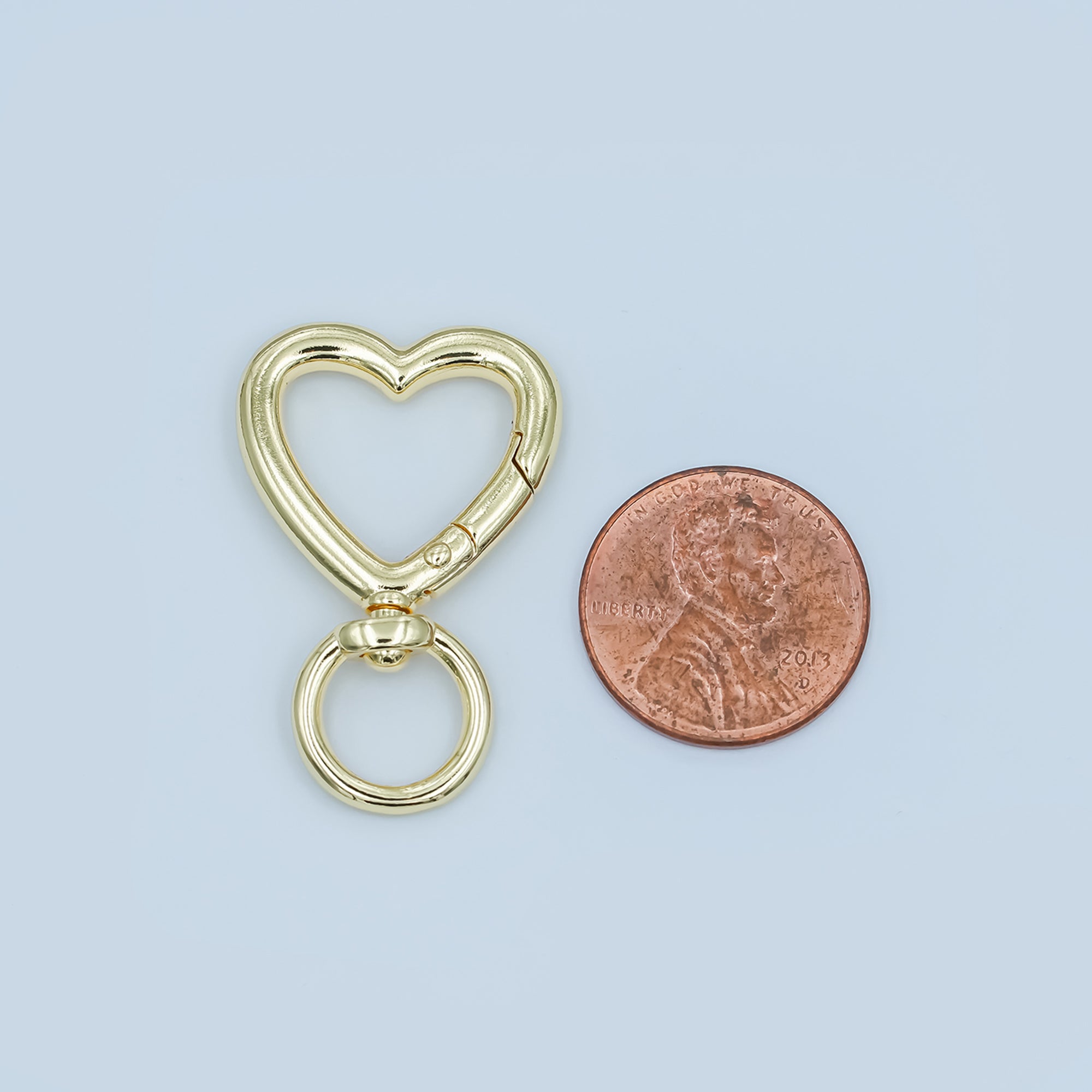 24K Gold Filled Heart Push Gate Swivel Bag Charm Finding | Z1142