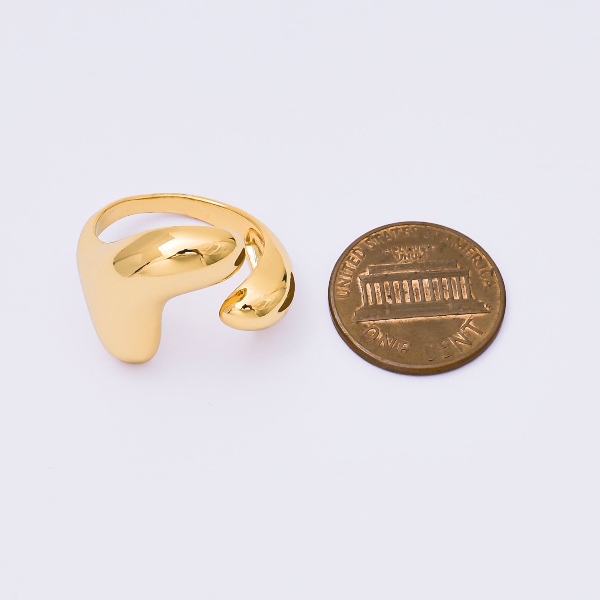 24K Gold Filled Molten Gold Modern Wrap Ring | O218
