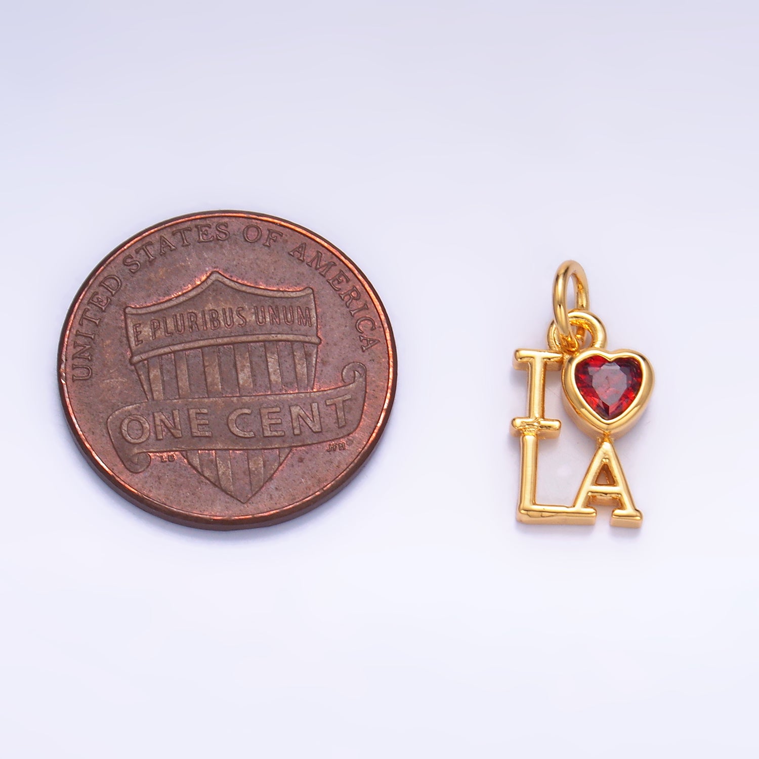 24K Gold Filled "I LOVE LA" (Los Angeles) Script CZ Charm | W322