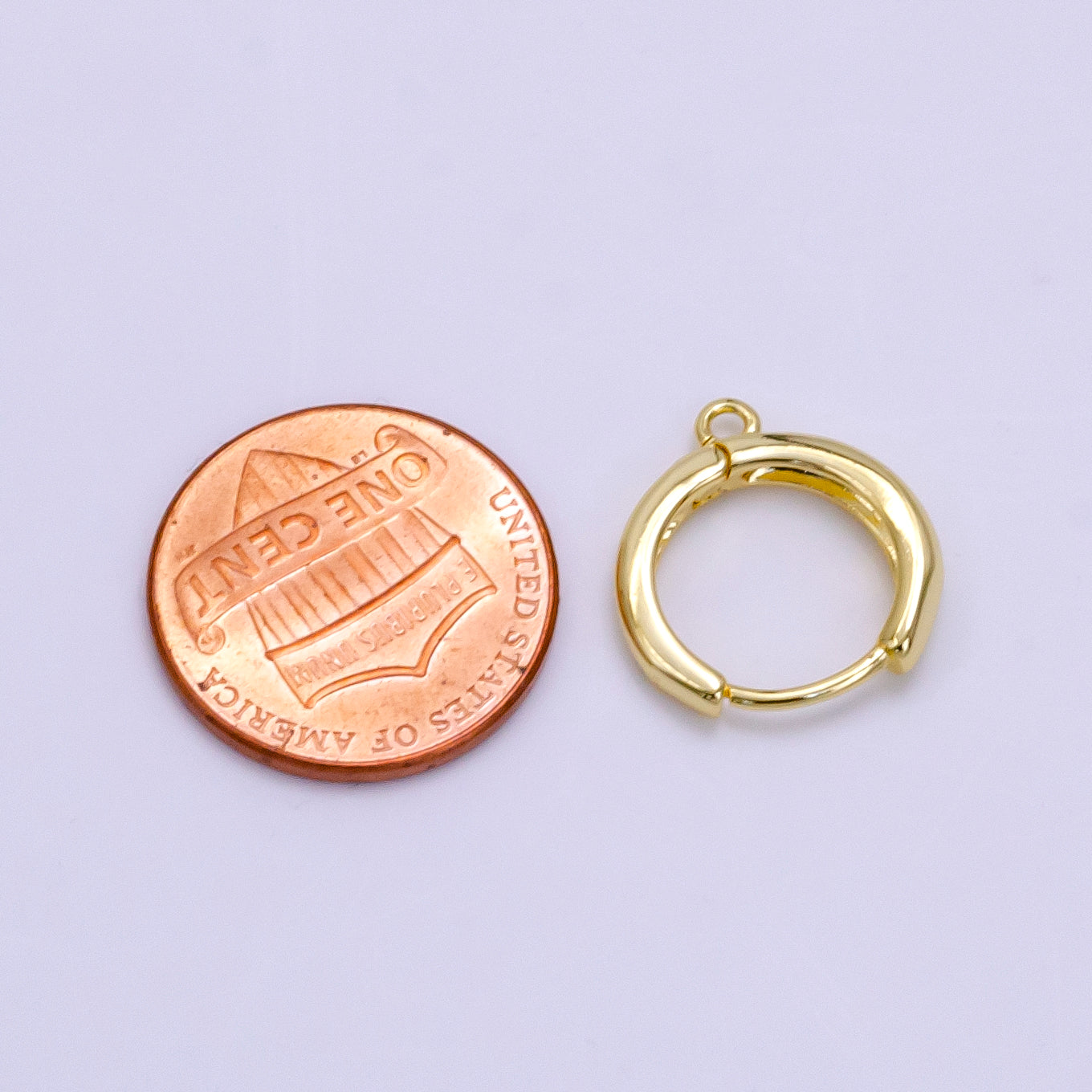 14K Gold Filled 15mm Huggie Hoop Earrings Findings | Z663 - DLUXCA