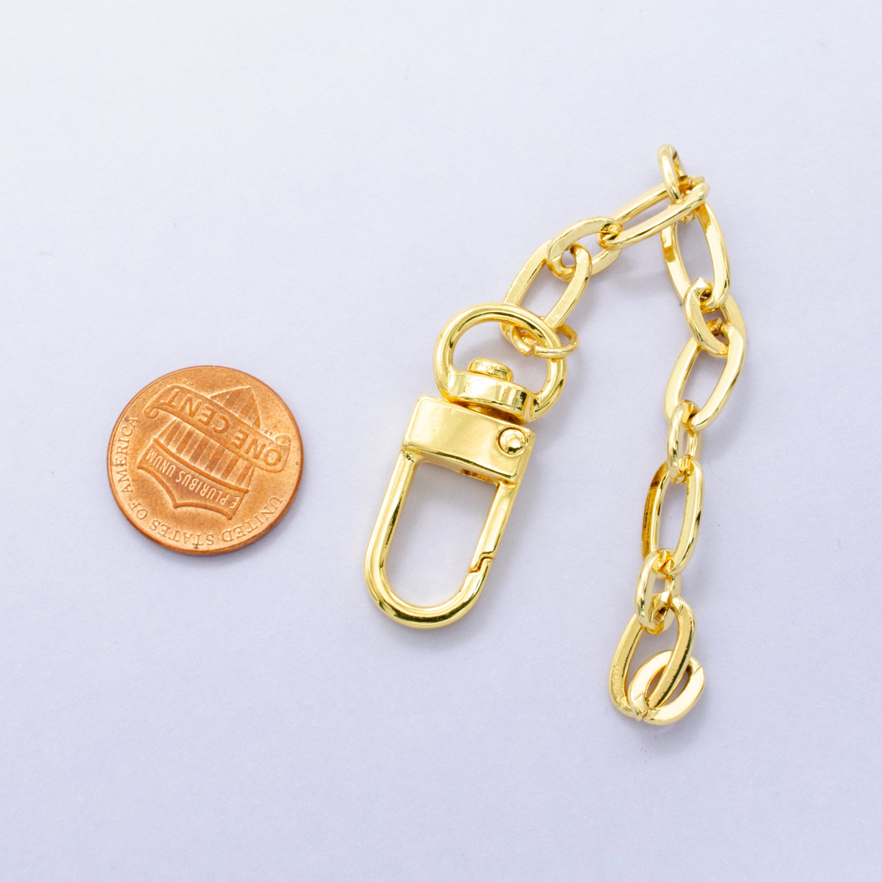 24K Gold Filled Oval Cable Chain Bag Purse Charm Keychain Findings | WA-2894