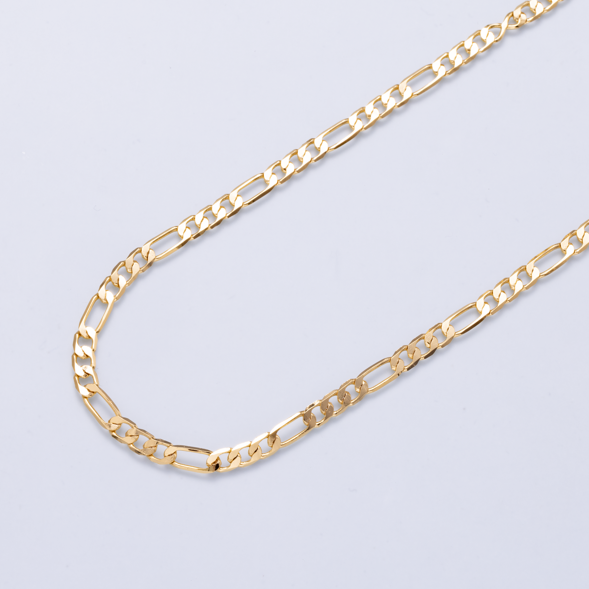 24K Gold Filled 4.5mm Minimalist Figaro Unfinished Chain by Yard | Roll-01870