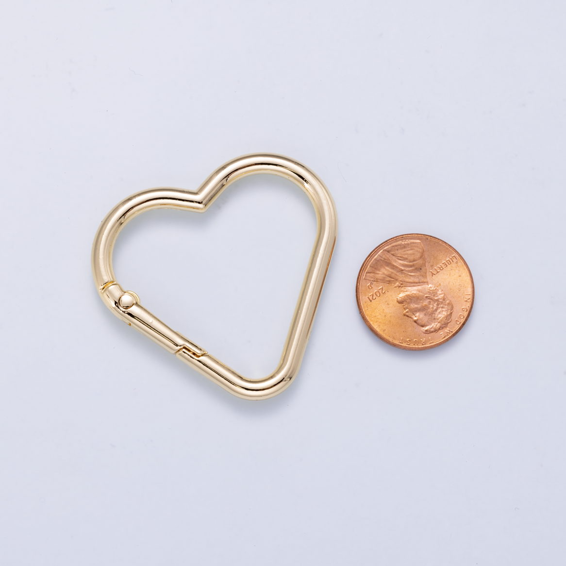 24K Gold Filled 40mm Minimalist Heart Push Gate Findings | Findings-00412