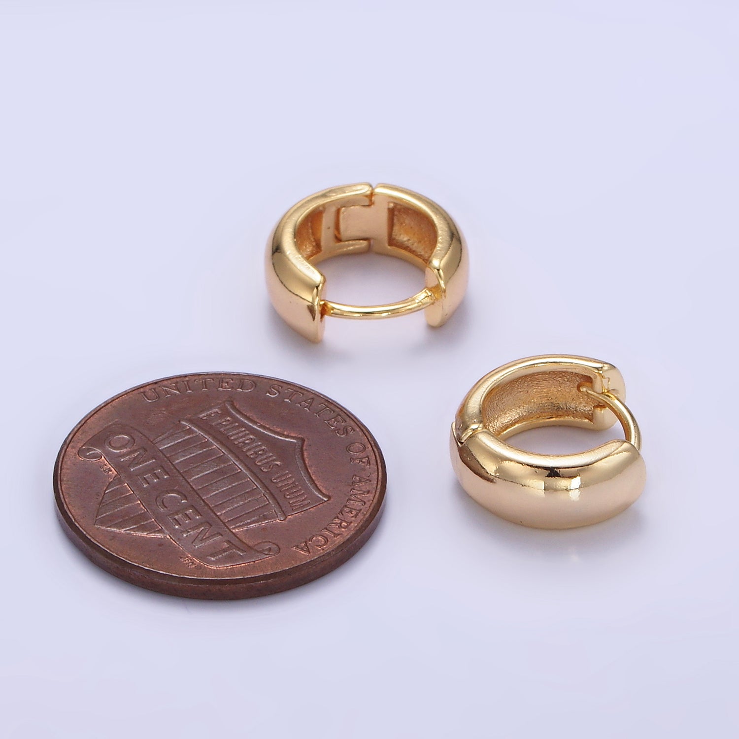 16K Gold Filled 12mm Minimalist Dome Cartilage Huggie Earrings | AB1182