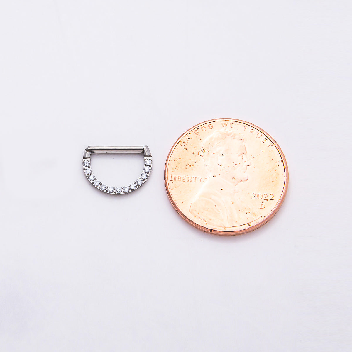 Stainless Steel 10mm D-Shaped Micro Paved CZ Pull Gate Finding in Gold & Silver | Findings-00192 Findings-00193