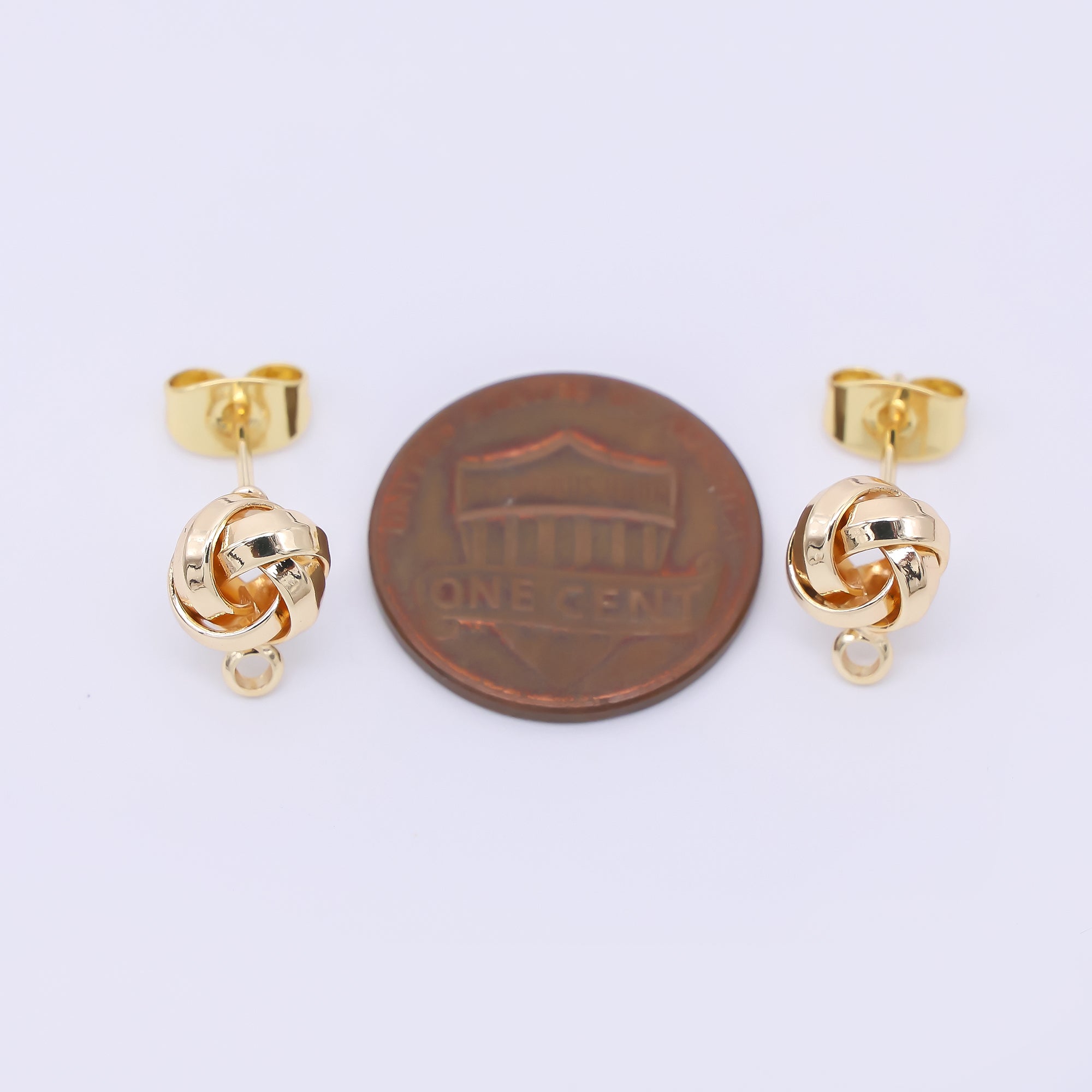 24K Gold Filled 10mm Twist & Knot Half-Earrings Open Loop Earring Findings | Z1325