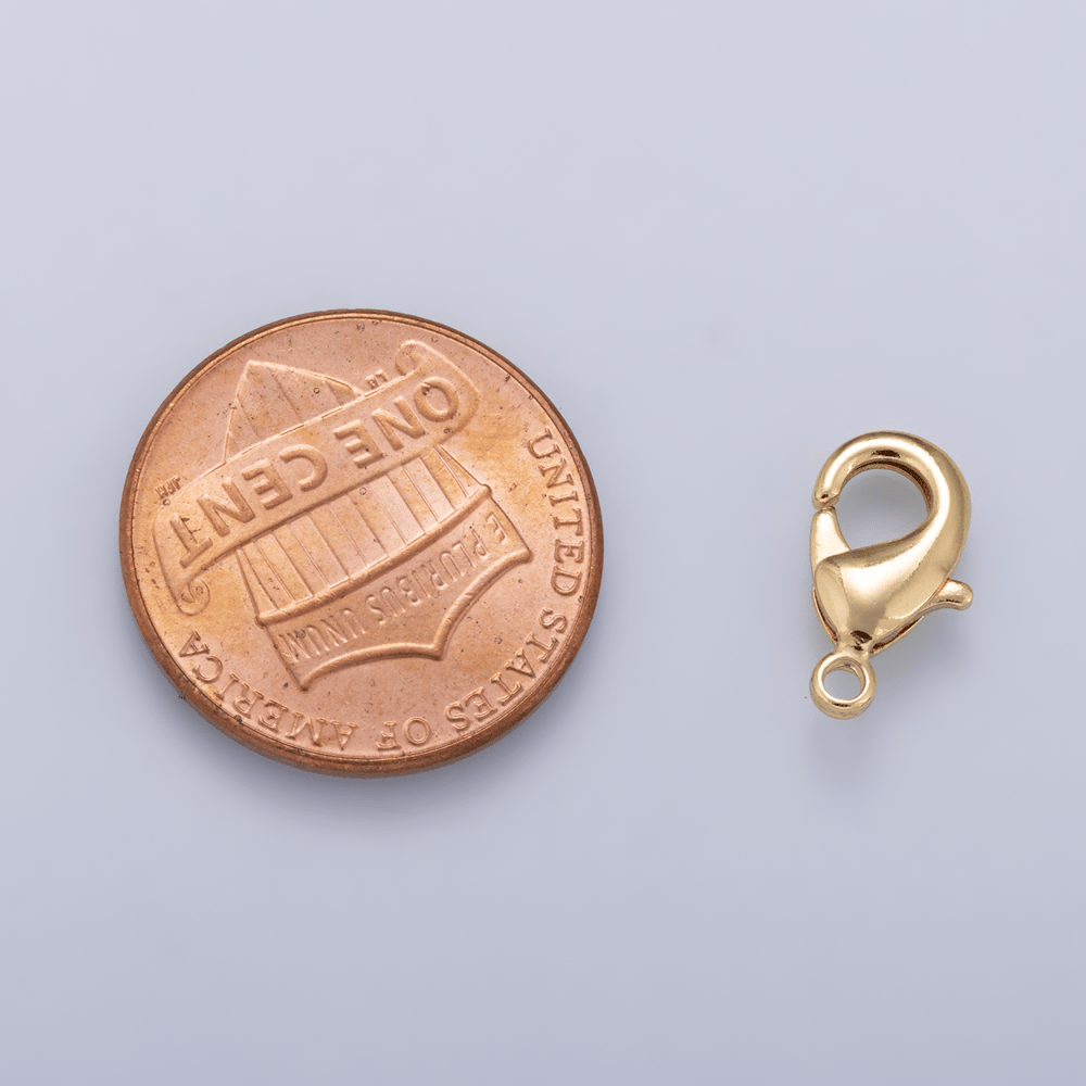 24K Gold Filled 12mm Minimalist Lobster Claw Clasps Closure Findings | Findings-00184