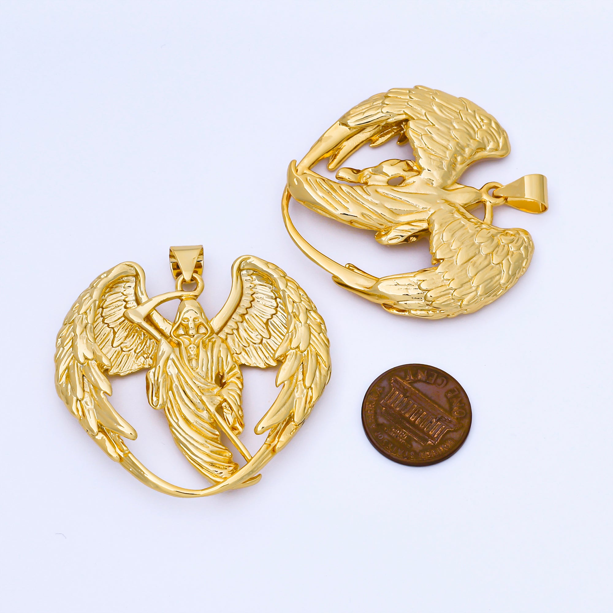 24K Gold Filled 44mm Grim Reaper Statement Pendant | AA1679