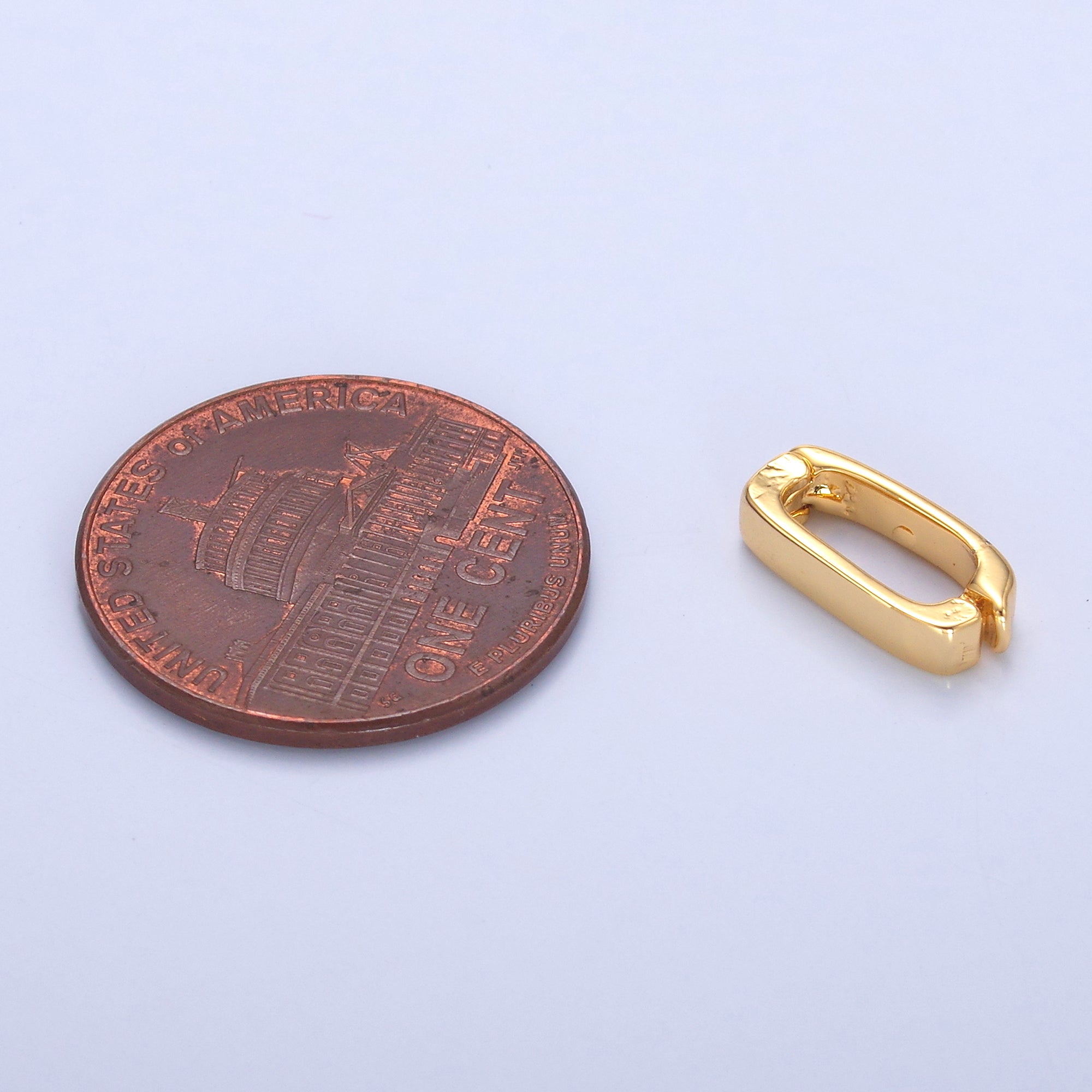 24K Gold Filled 12mm Tiny Hinged Rectangular Bail Pendant Spacer Holder | Z1321