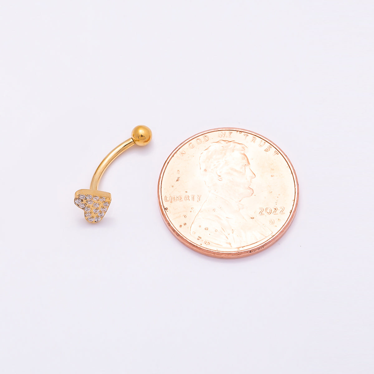 Titanium 4.5mm Micro Paved CZ Butterfly Curved Eyebrow Barbell Piercing Stud in Gold & Silver | Findings-00335 Findings-000336
