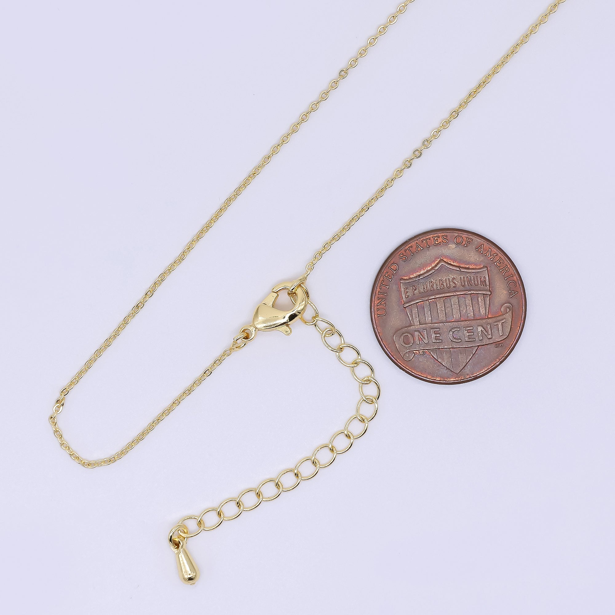 24K Gold Filled 1mm Dainty Minimalist Cable Chain 19.5 Inch Necklace w. Extender | WA-3242