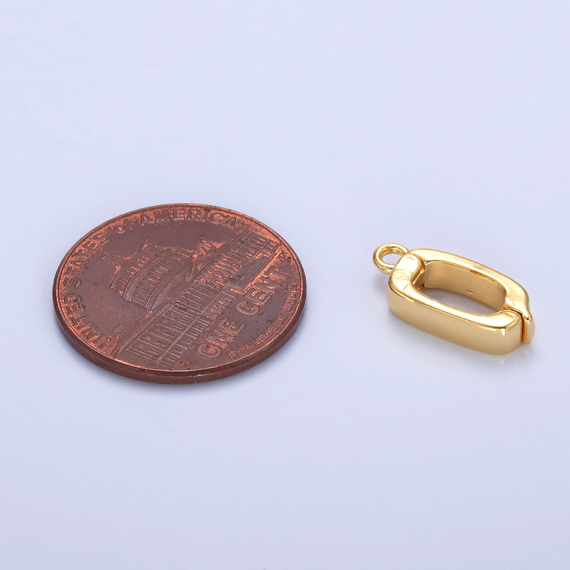 24K Gold Filled 14mm Hinged Rectangular Bail Pendant Spacer Holder | Z1320