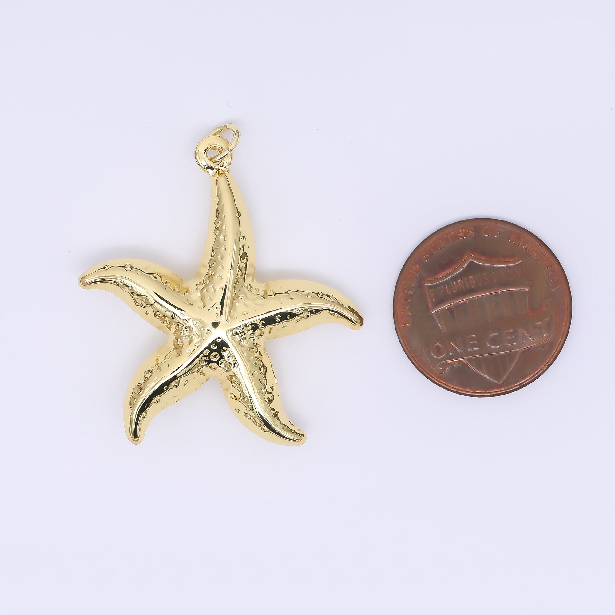 24K Gold Filled 32.5mm Realistic Under the Sea Starfish Animal Charm | AJ397