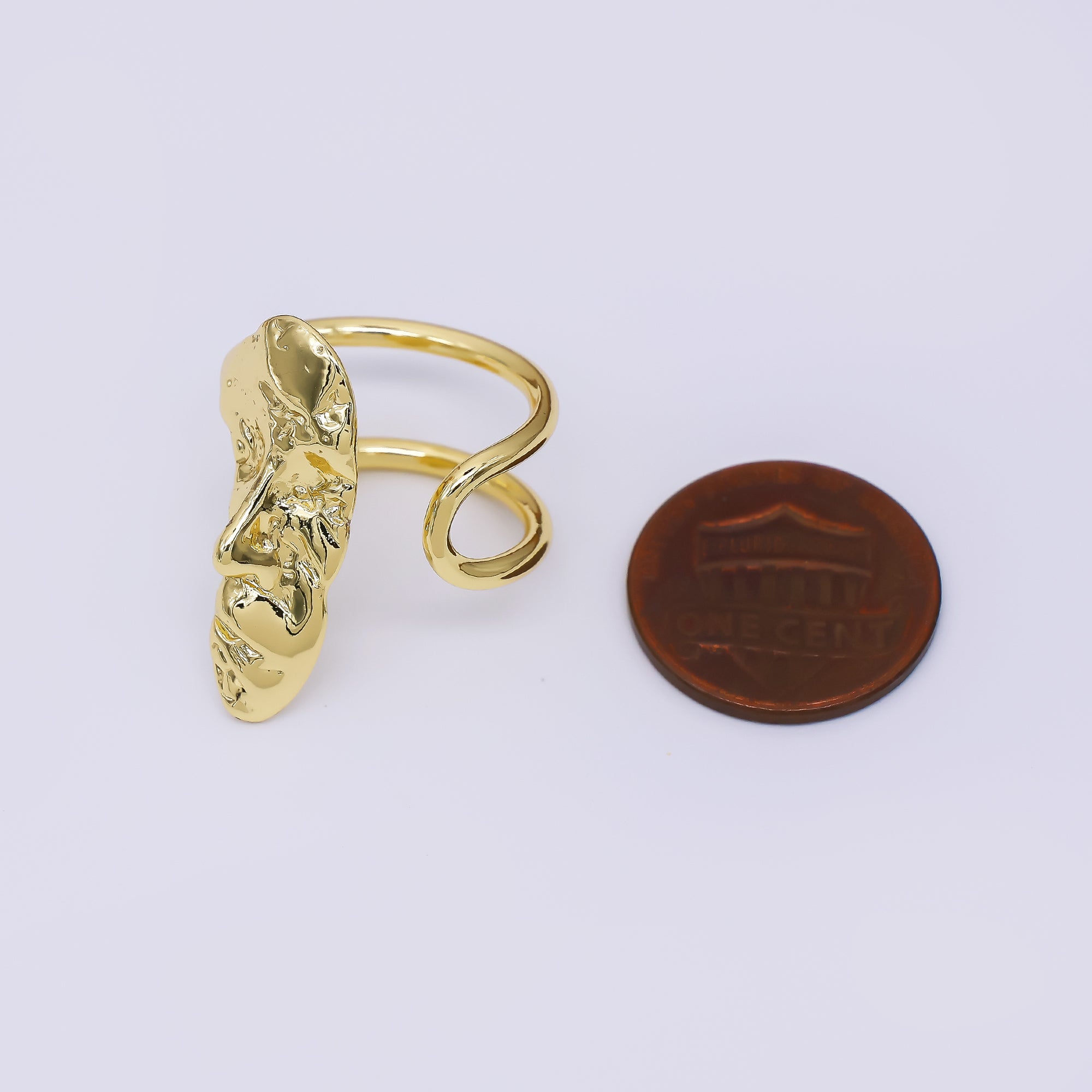 24K Gold Filled Anonymous Mystery Mask Adjustable Double Strand Open Ring | O1463