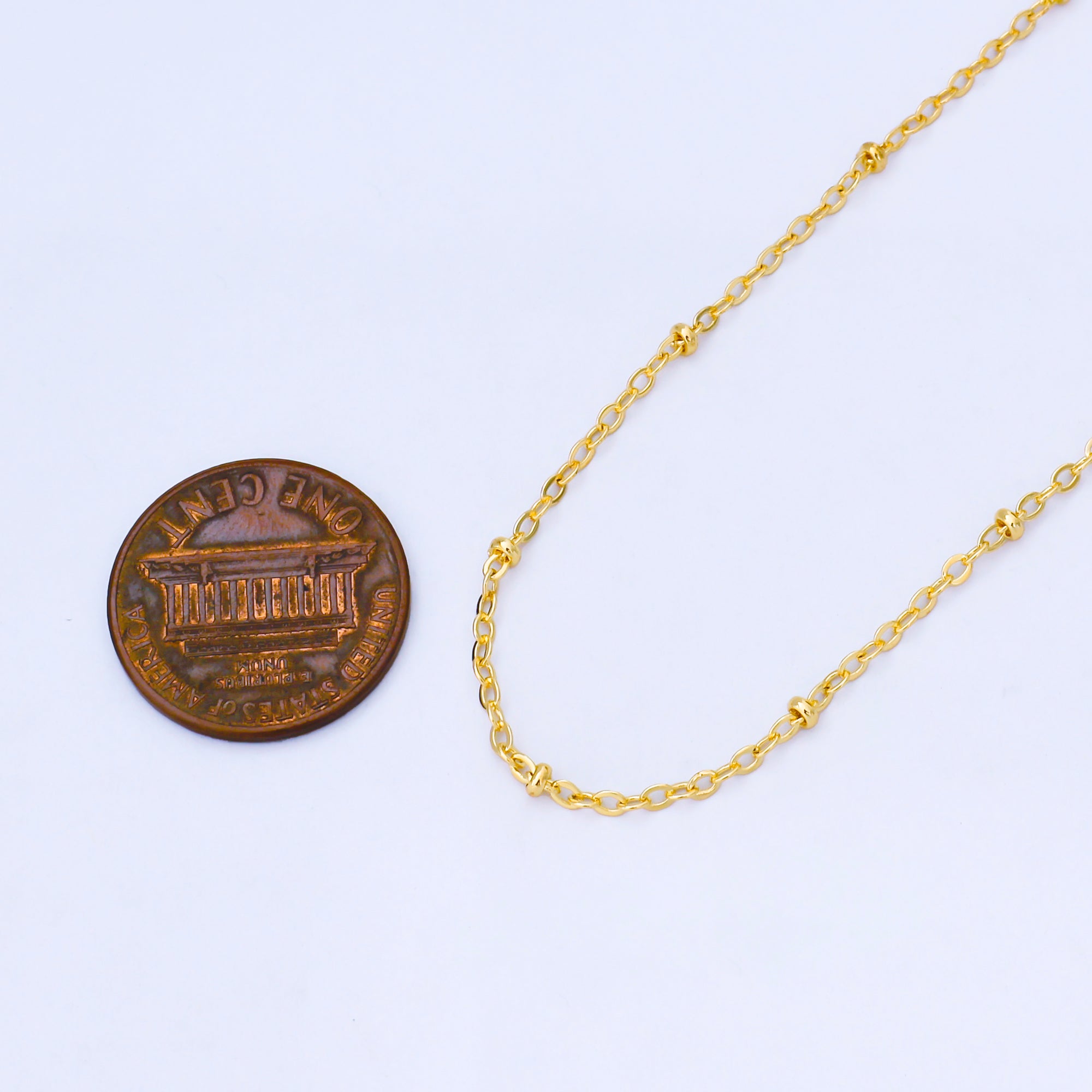 24K Gold Filled 2mm Satellite Minimalist Unfinished Chain by Yard | Roll-2000