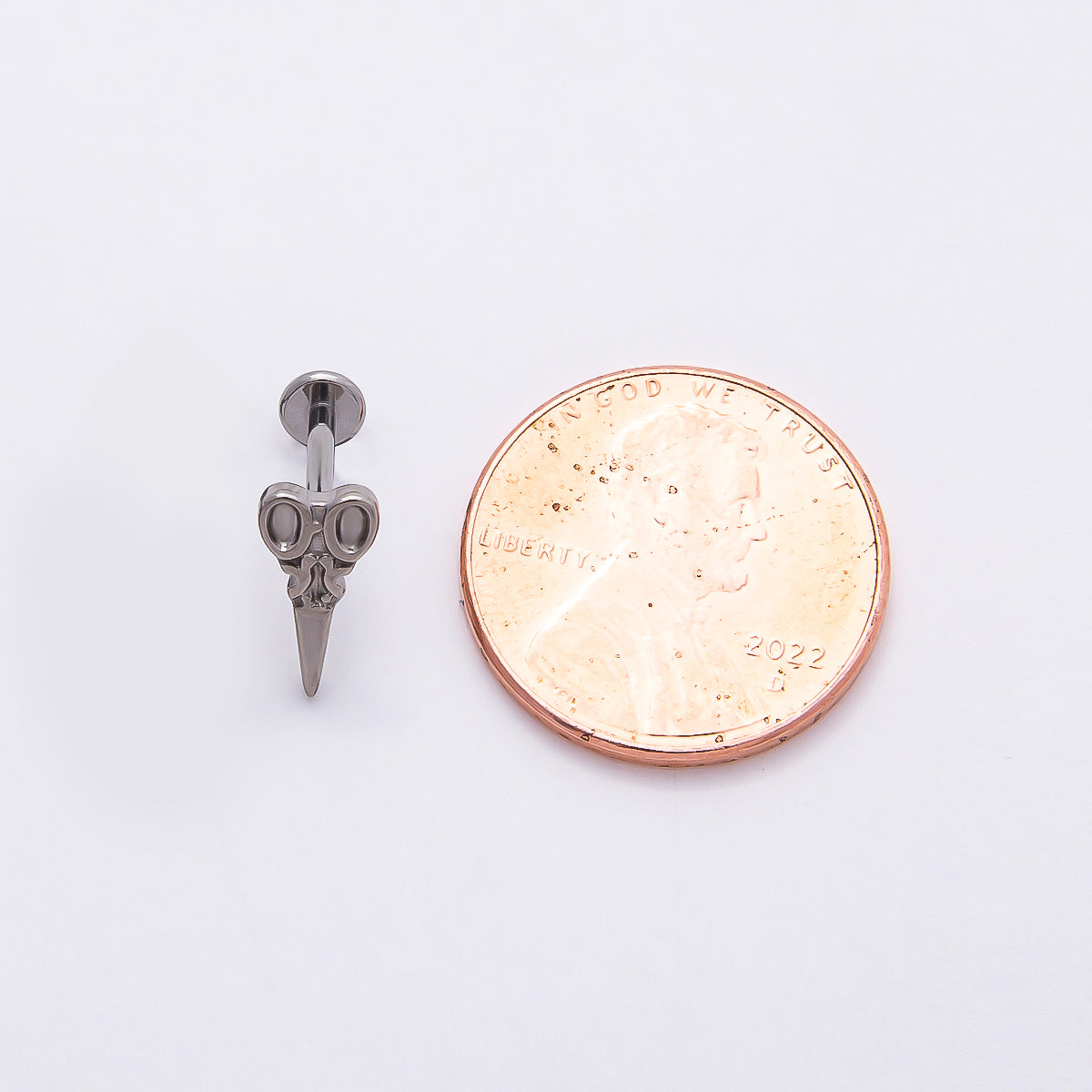 Stainless Steel 10mm Hair Scissors Single Cartilage Piercing Flat Back Stud in Gold & Silver | Findings-00220 Findings-00221