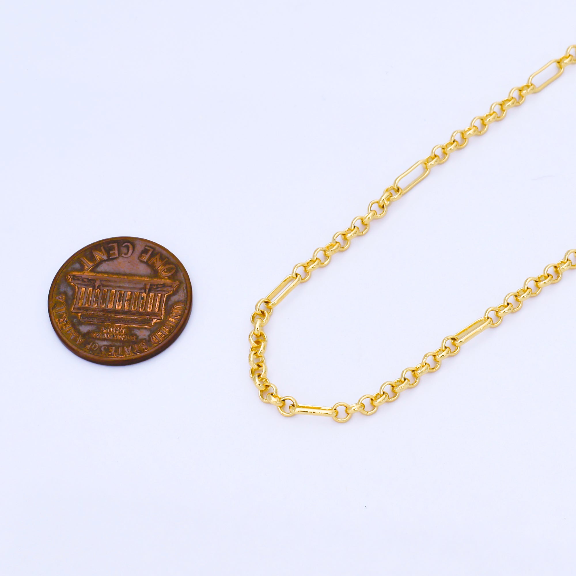 24K Gold Filled 2.6mm DaintyRolo Paperclip Unfinished Chain by Yard | Roll-1993