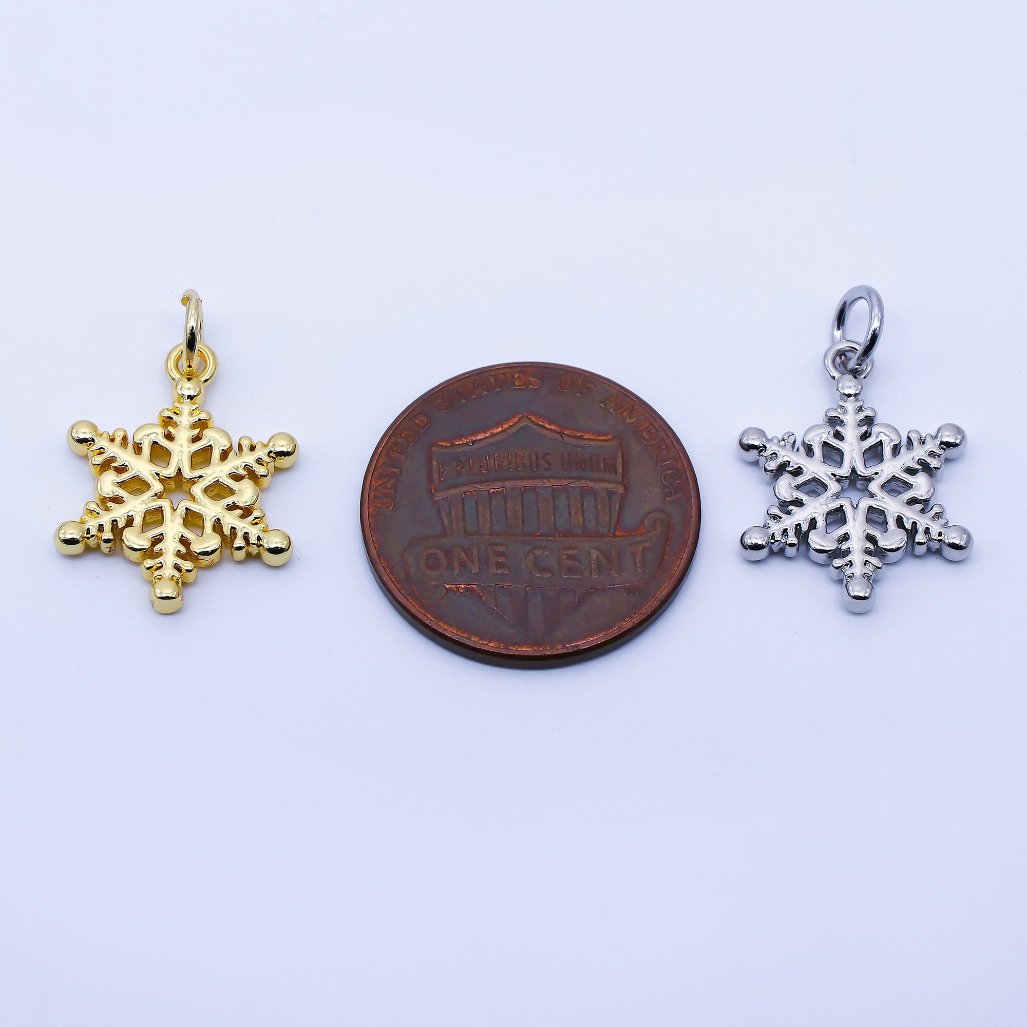 24K Gold Filled 17mm Snowdrop Minimalist Charm in Gold & Silver | C937