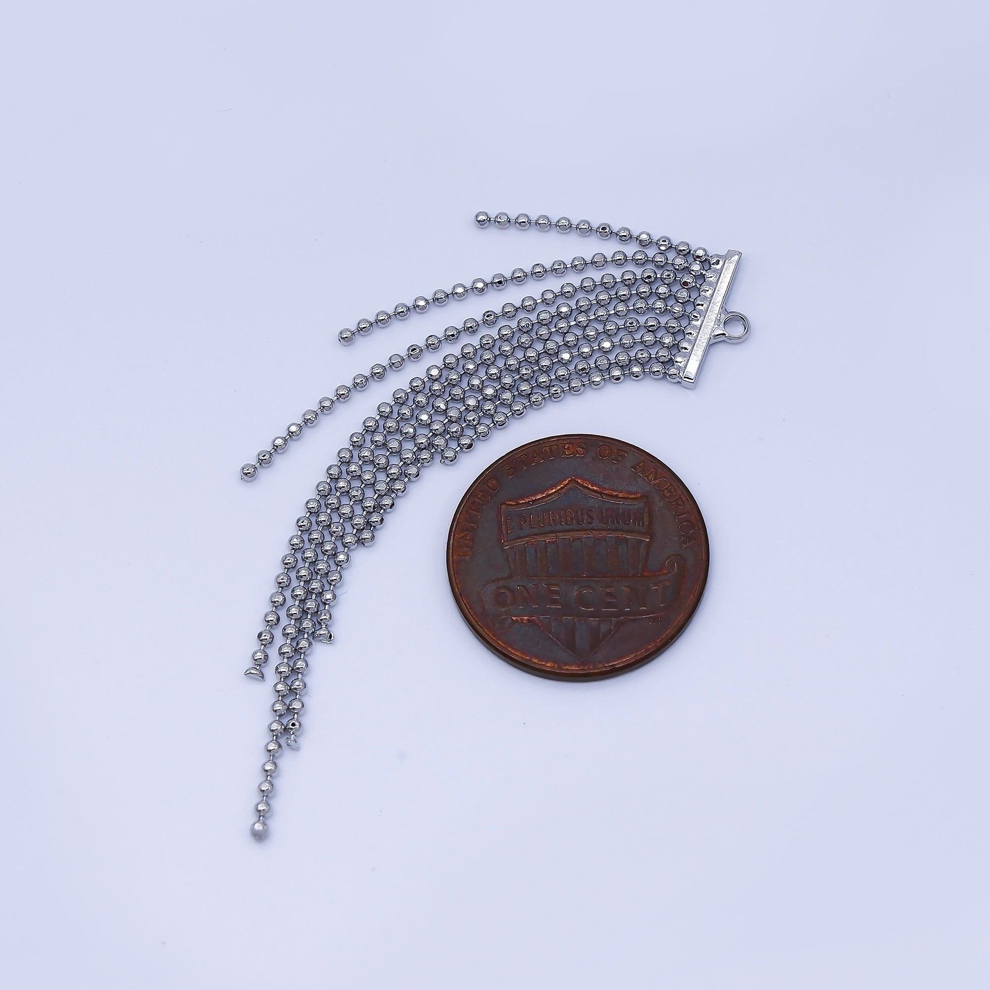 24K Gold Filled 62mm Tassel Beaded Chain Drop Charm | AF1585 AH637