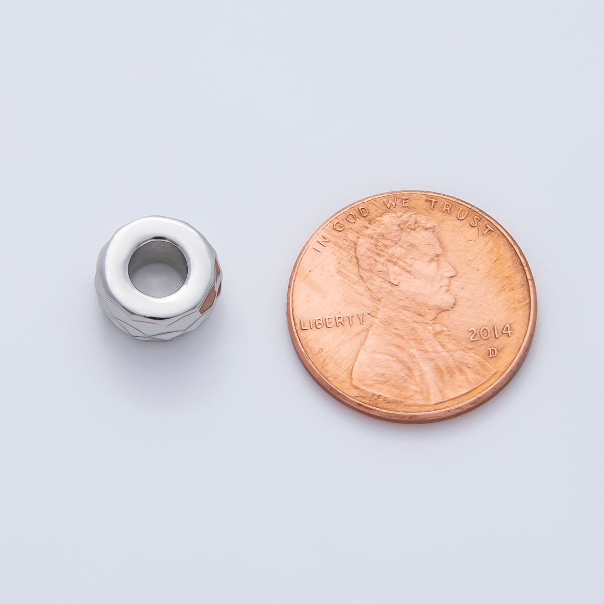 18K Gold Filled 9.6mm Minimalist Textured Spacer Bead | B537