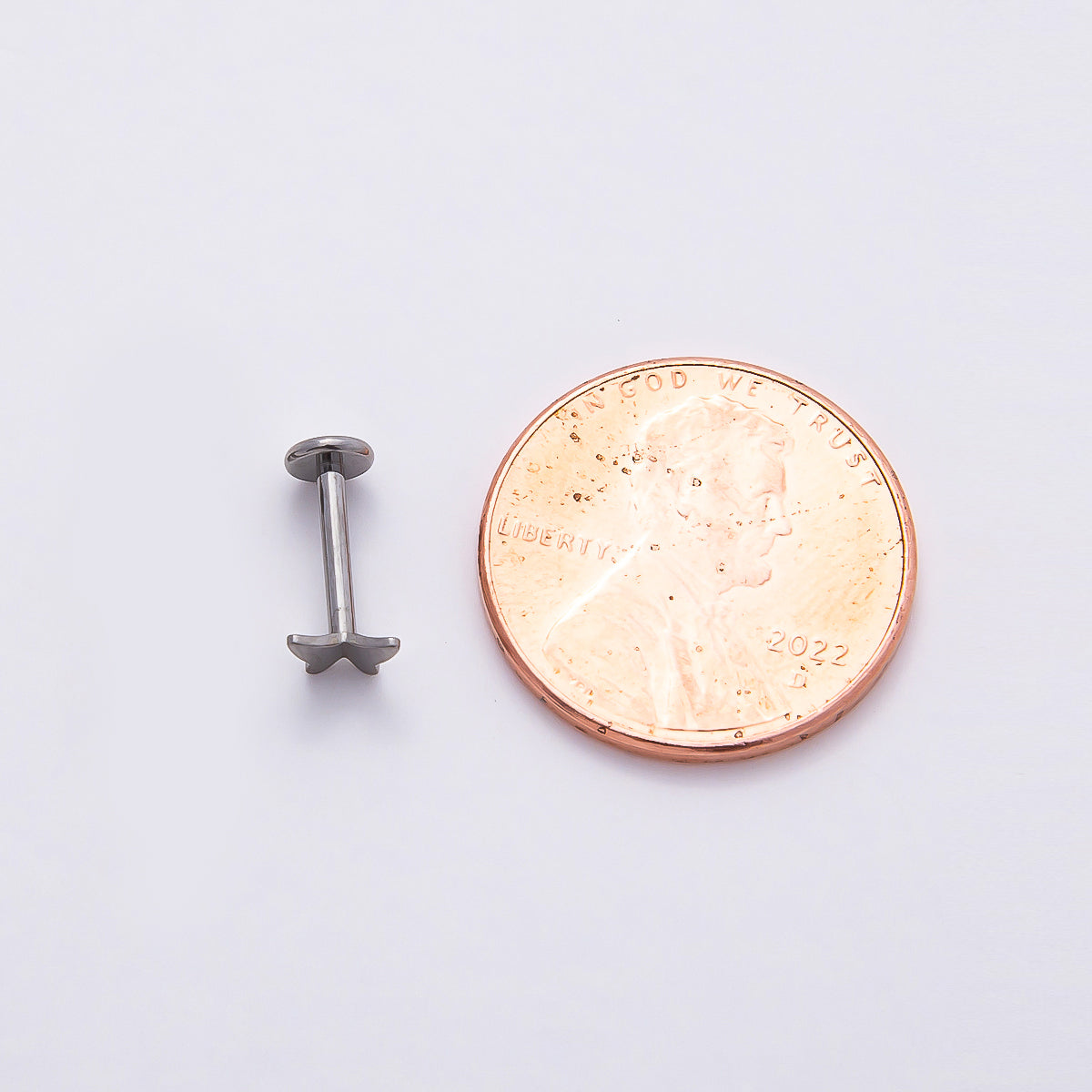 Stainless Steel 5.5mm Butterfly Single Cartilage Piercing Flat Back Stud in Gold & Silver | Findings-00196  Findings-00197