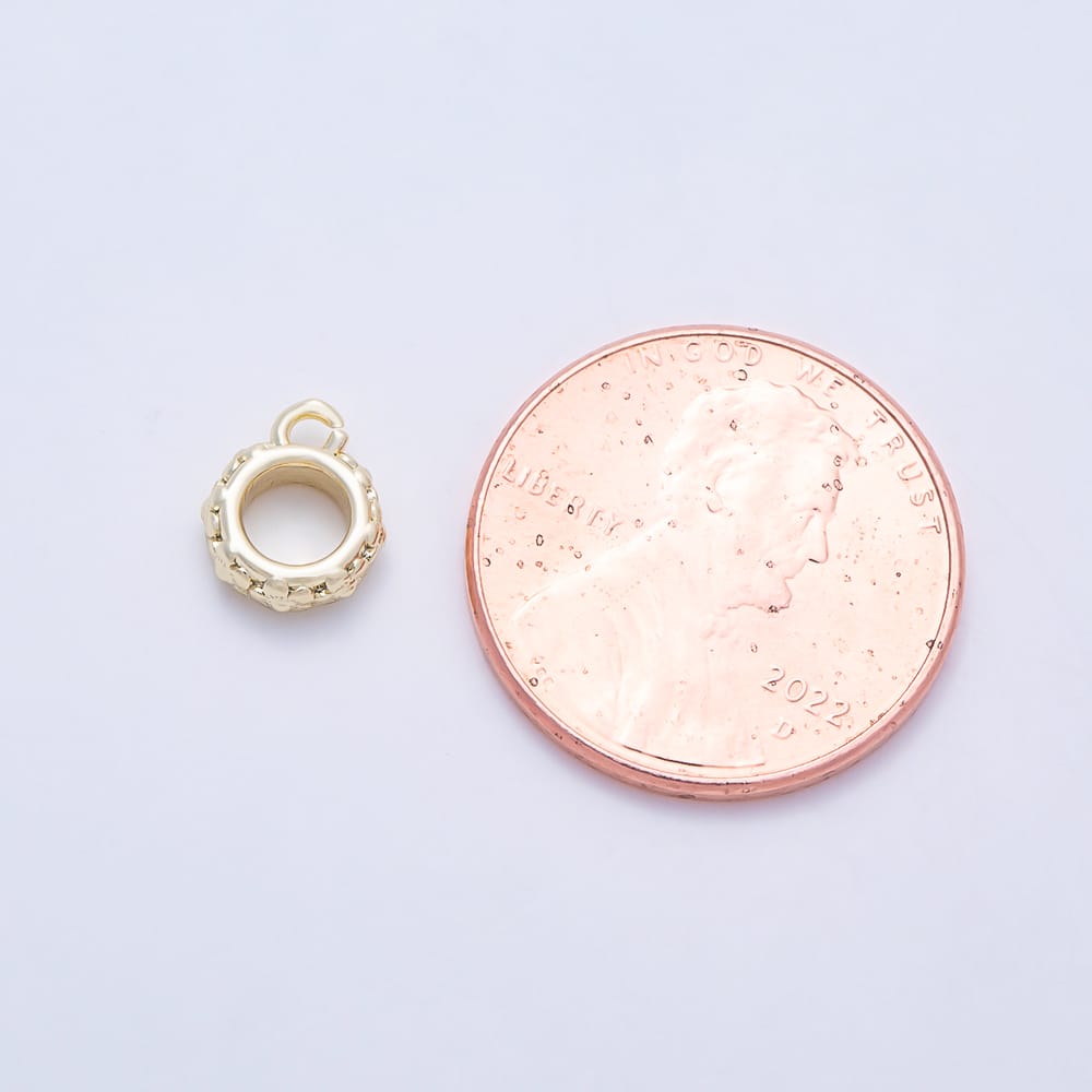 16K Gold Filled 9mm Flower Minimalist Drop Rondelle Bail Findings in Gold & Silver | Findings-00652 Findings-00653