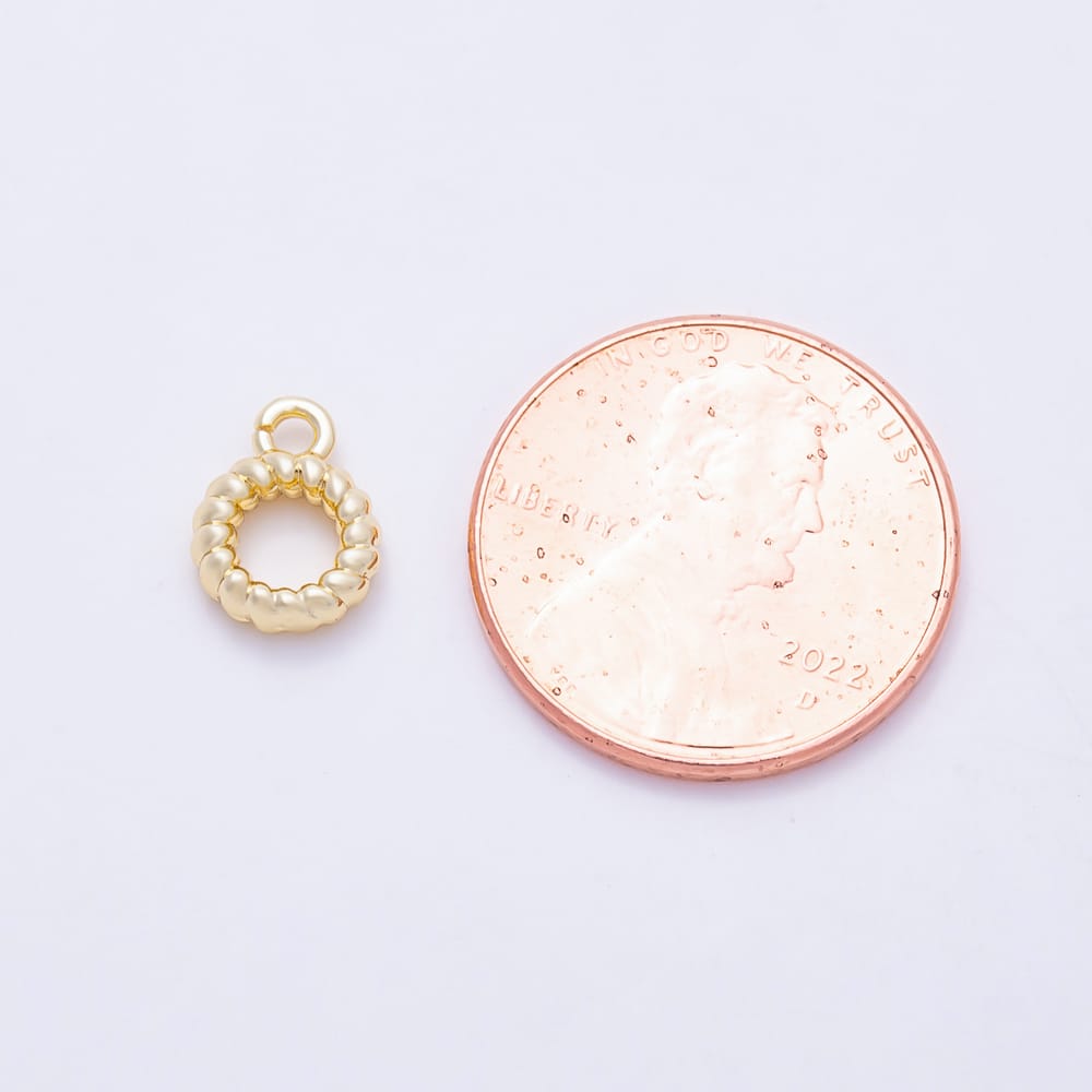 16K Gold Filled 9.5mm Chubby Croissant Drop Rondelle Bail Findings in Gold & Silver | Findings-00662 Findings-00663