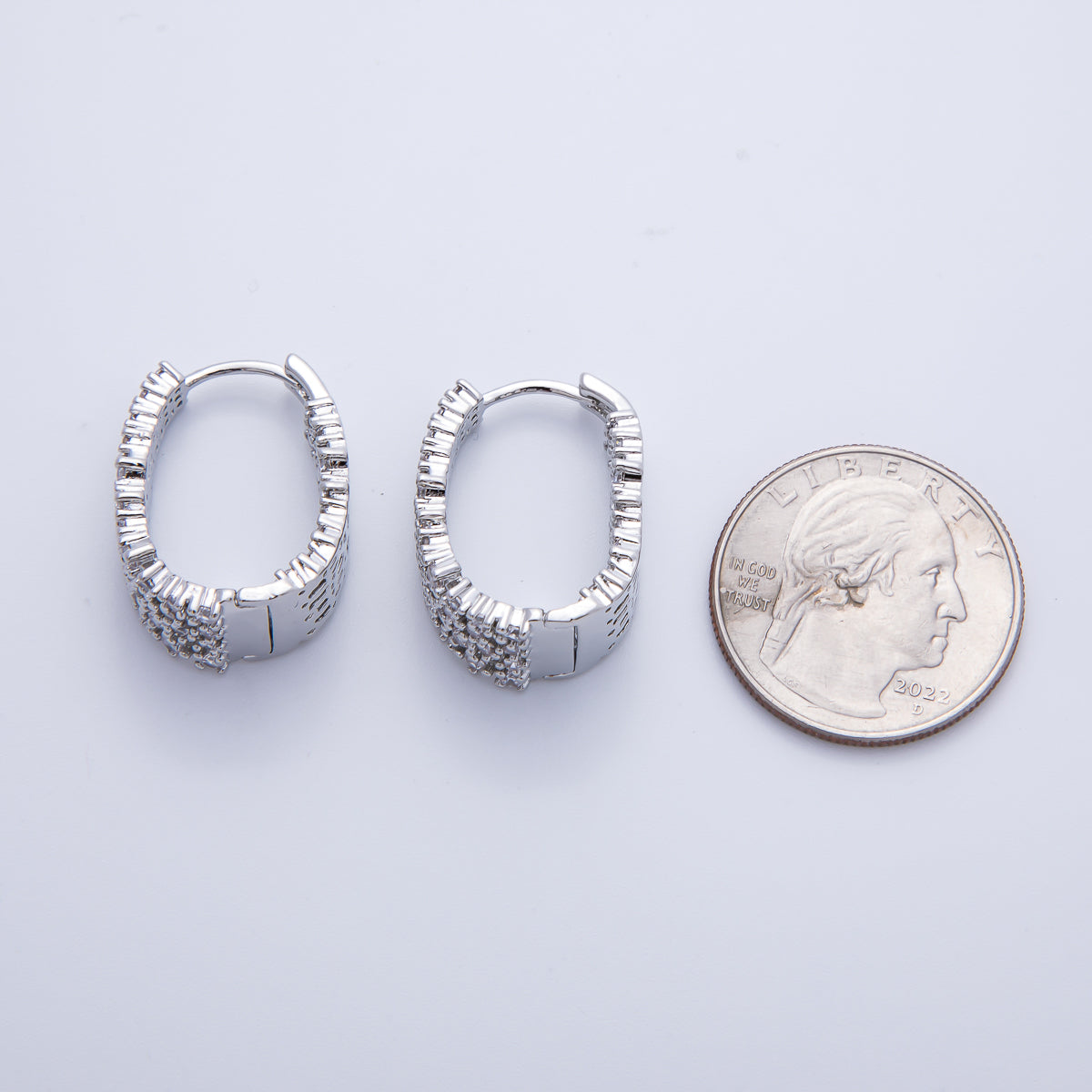 14K Gold Filled 24mm Statement Micro Paved CZ Cluster Hoop Earrings | Earrings-020002