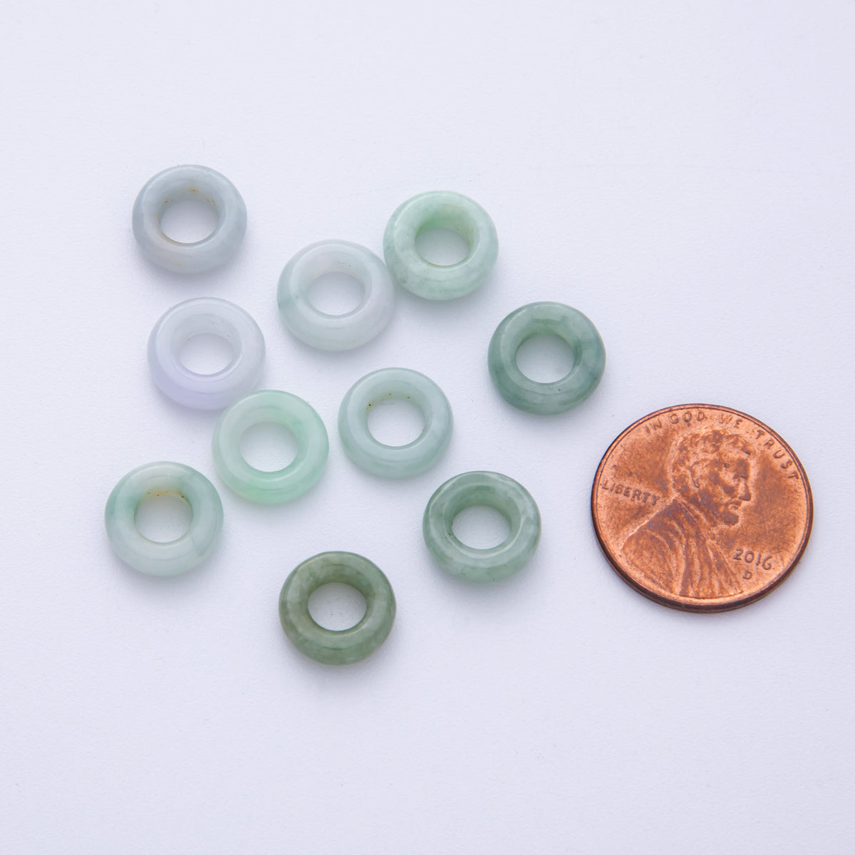 10mm Natural Gemstone Green Jade Round Donut Findings | Z859