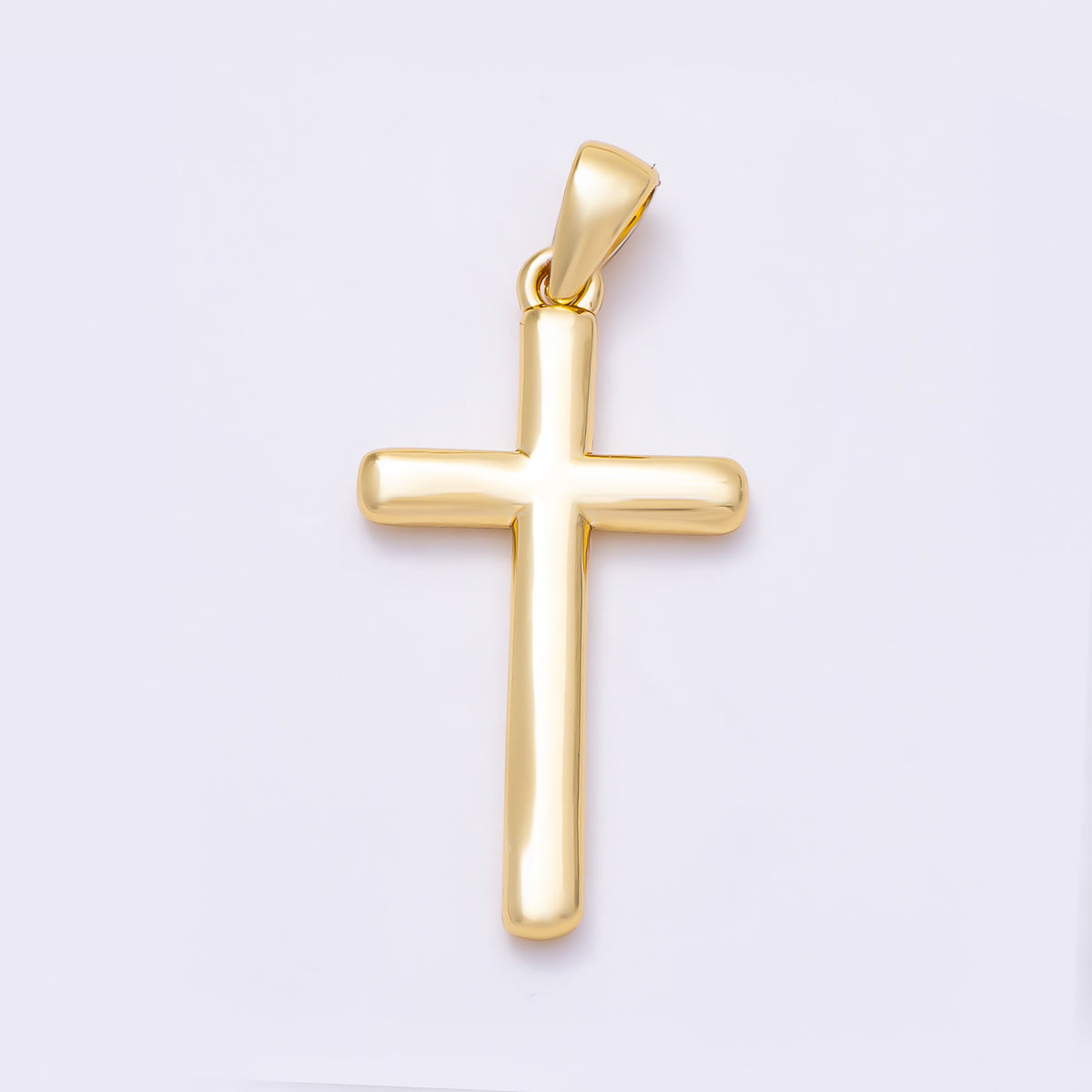 16K Gold Filled Religious Latin Cross Minimalist Christian Pendant | I095