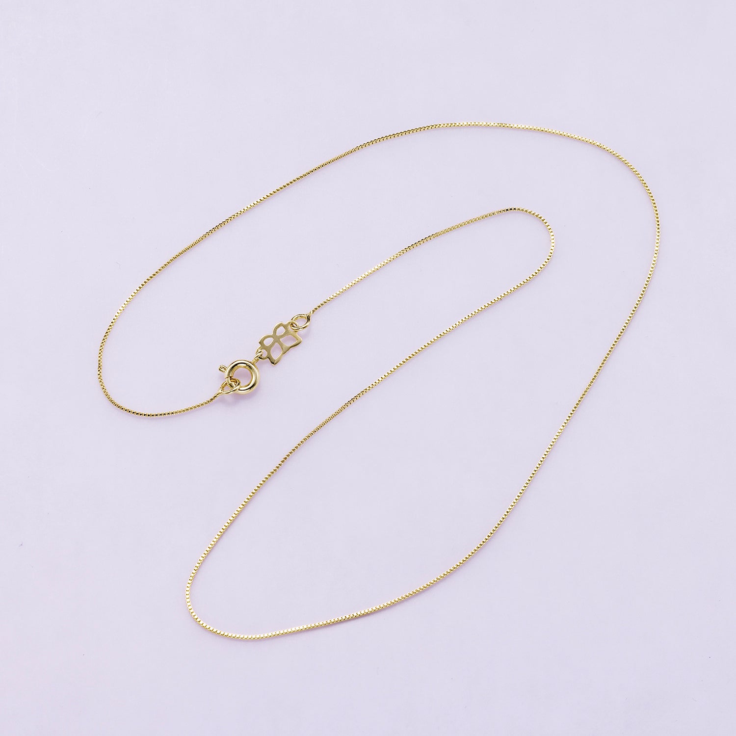14K Gold Filled 2.2mm Minimalist Box Chain 16 Inch Necklace | CN-00944