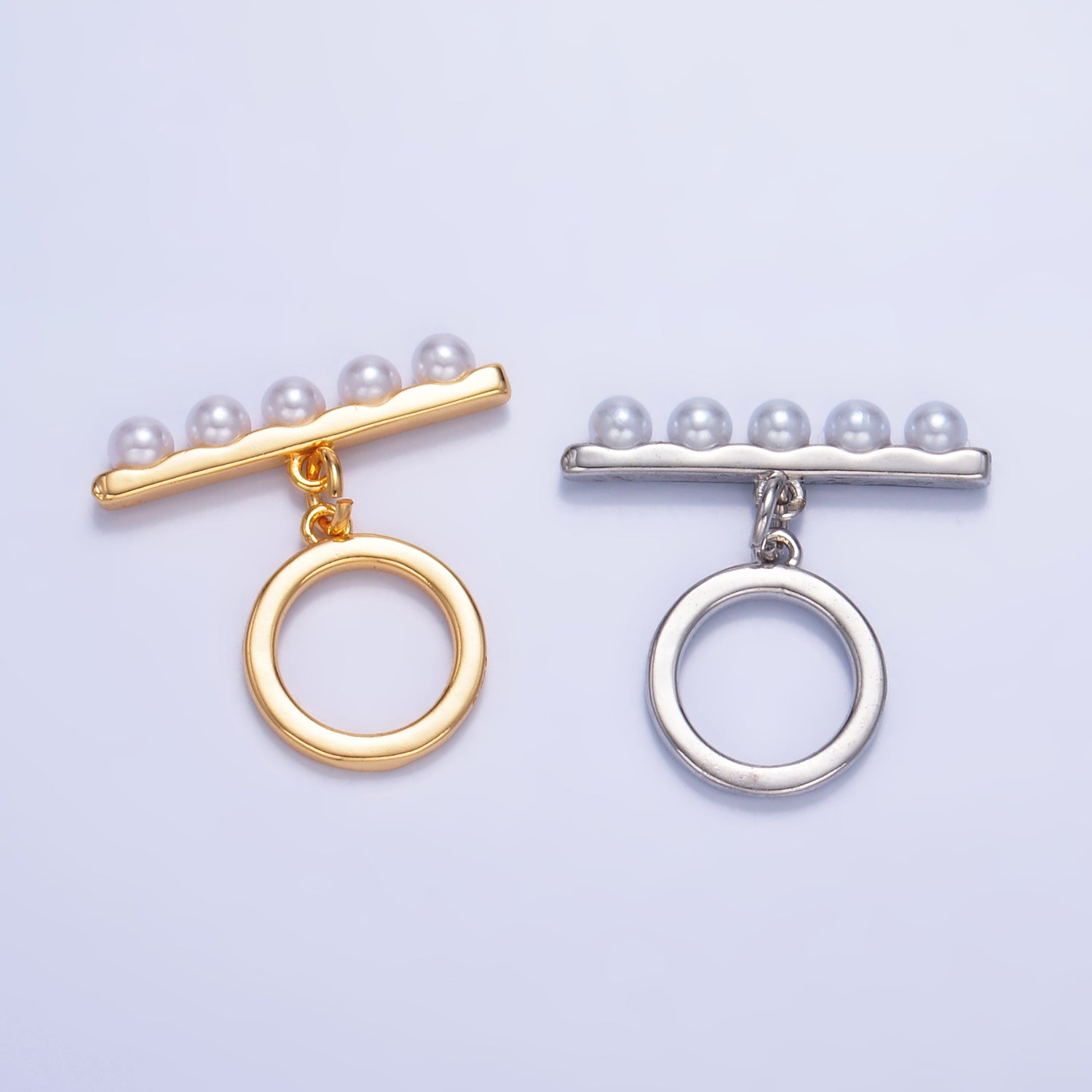 24K Gold Filled 22mm Pearl Minimalist Toggle Clasps Closure Findings in Gold & Silver | Z1038