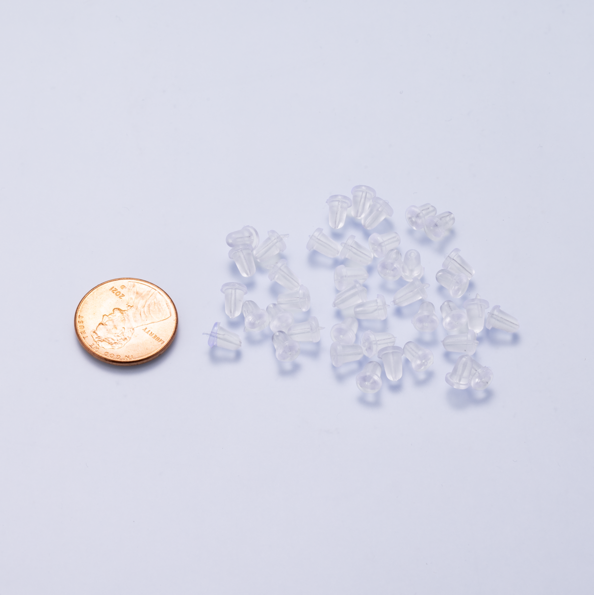 5.6mm x 4.2mm Clear Soft Silicone Rubber Earring Post Backings Set | Findings-00210