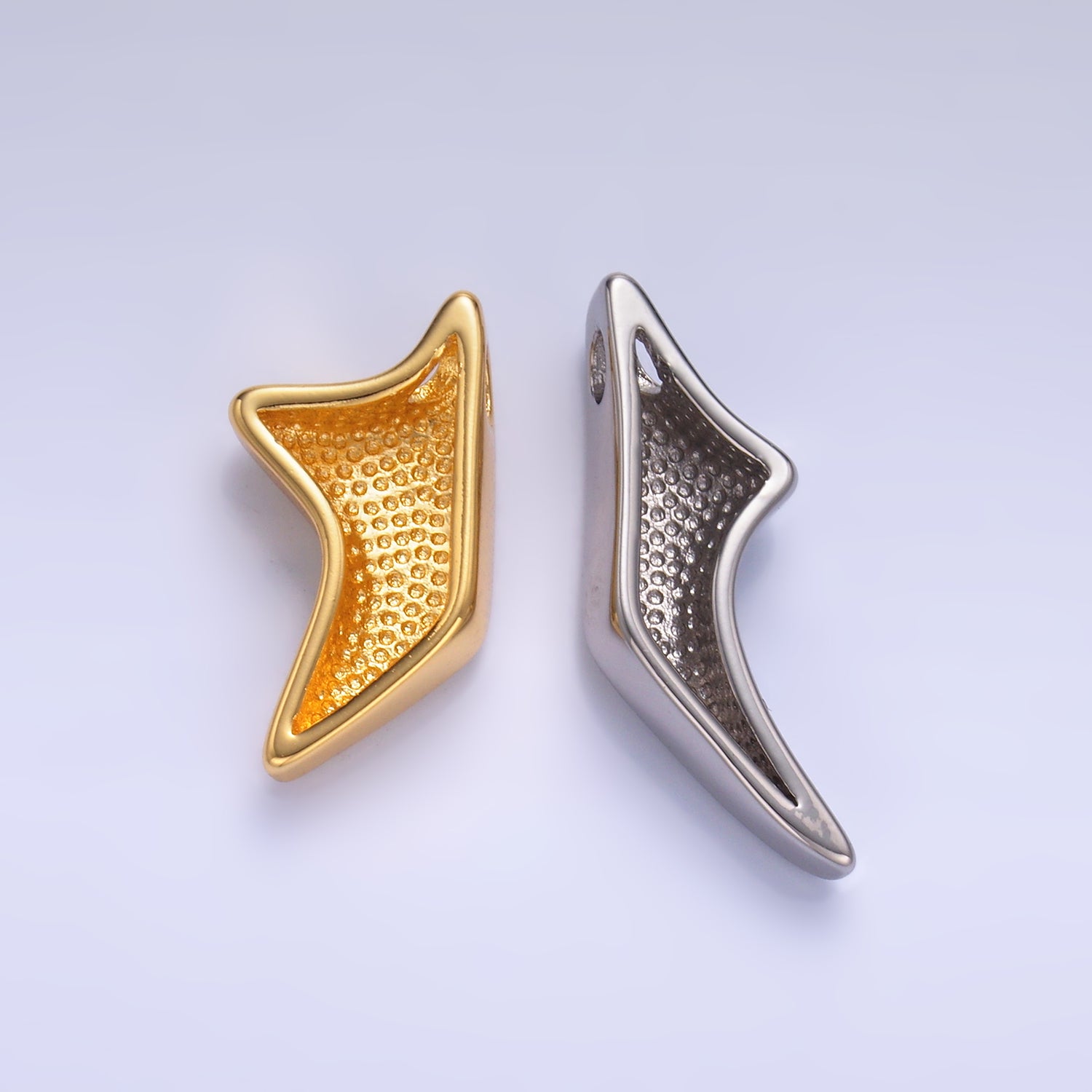 24K Gold Filled Geometric Star Mixed Metal Slide Charm Set | W823