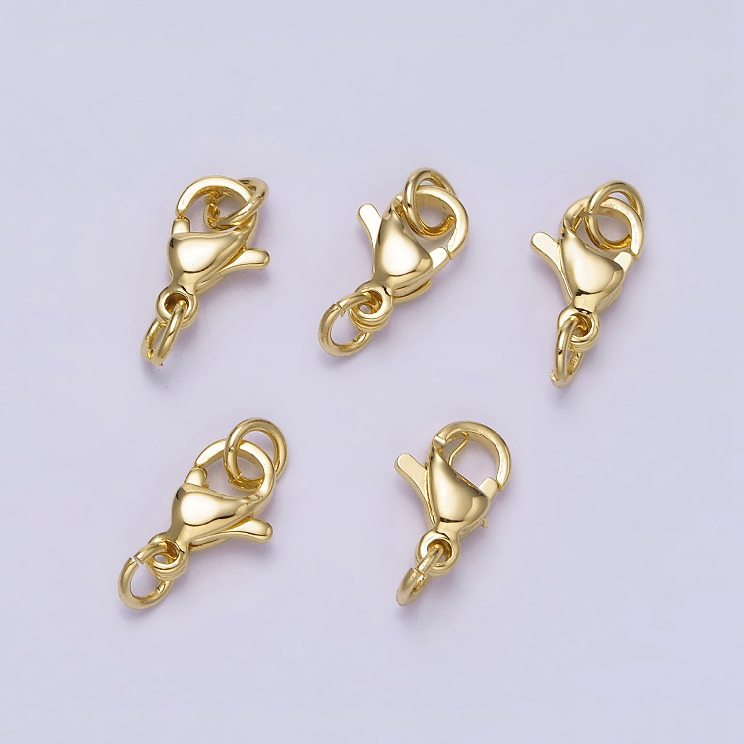 16K Gold Filled 9mm Lobster Clasps Closure Jump Ring Jewelry Supply in Gold & Silver | Z-389 Z-390