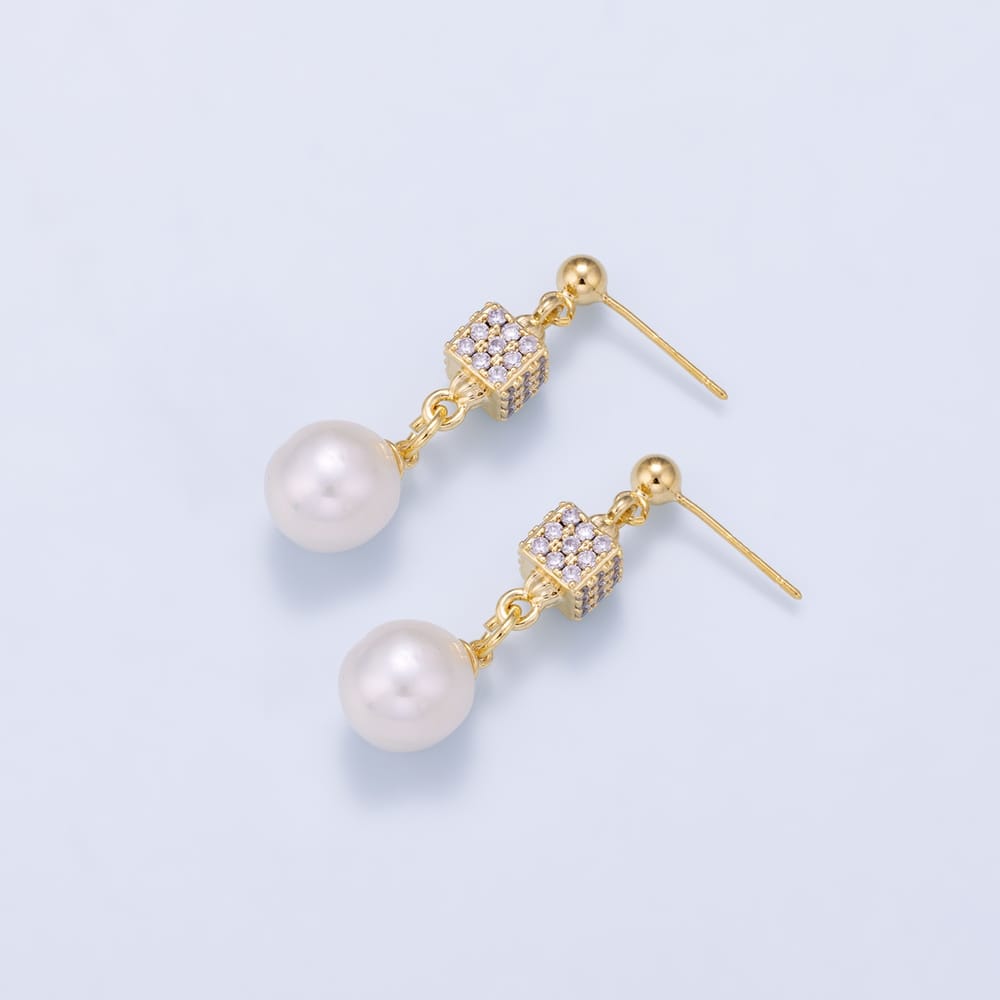 16K Gold Filled 14mm Micro Paved CZ Box Connector | Connectors-00078