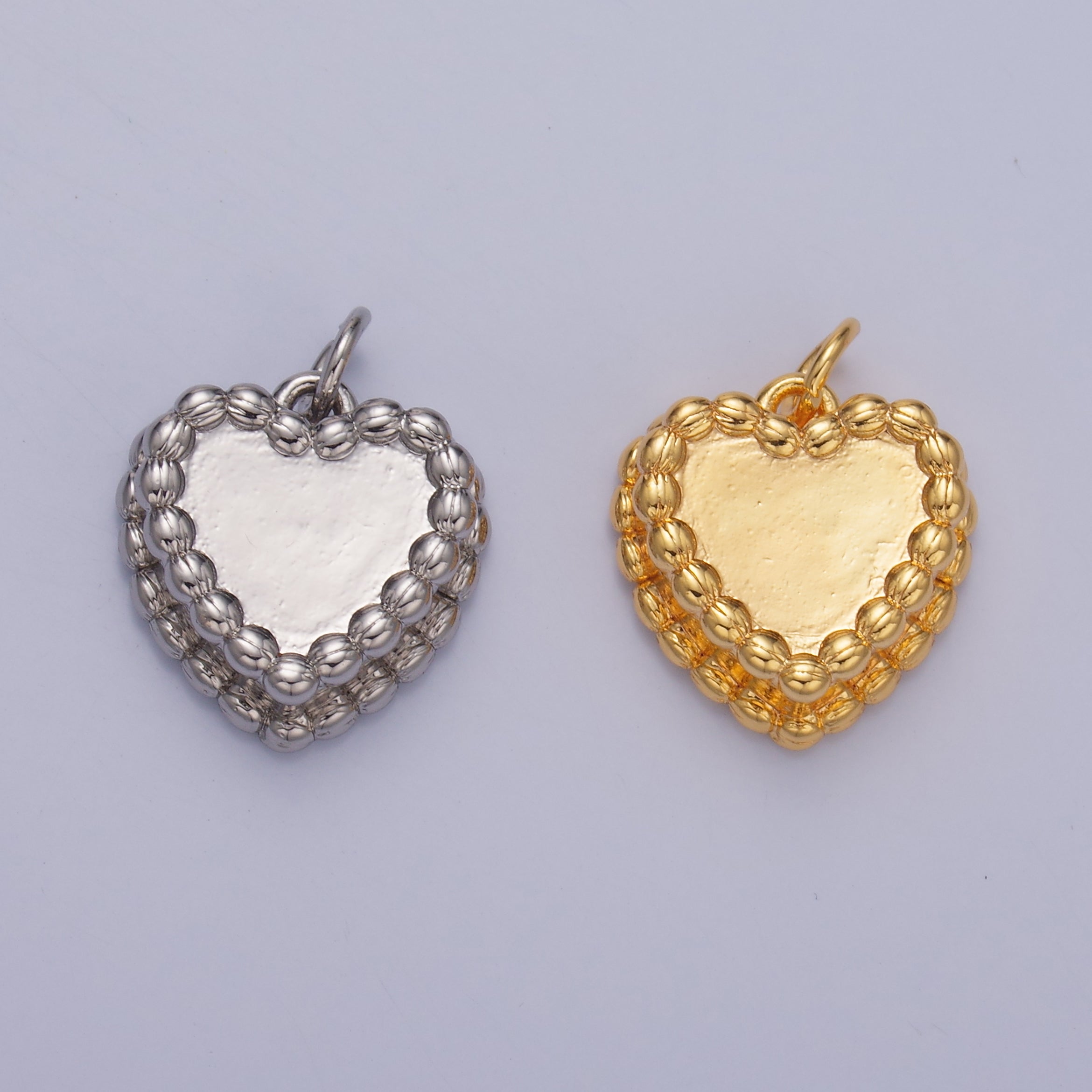 24K Gold Filled Heart Cake Pastry Desert Multidimensional Charm in Gold & Silver | W413