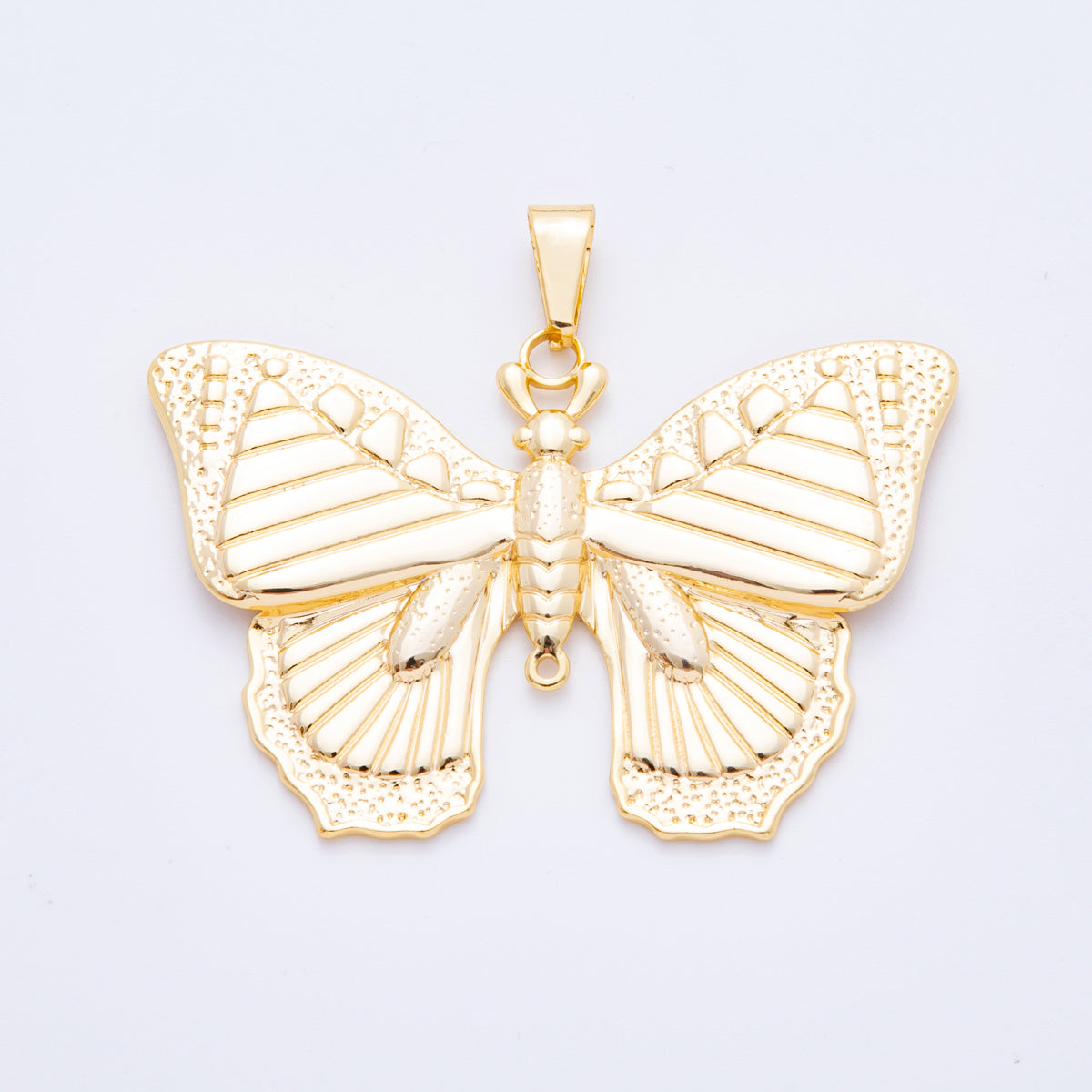 Gold Stainless Steel 51mm Statement Mariposa Butterfly Pendant for Cord Necklace | J798