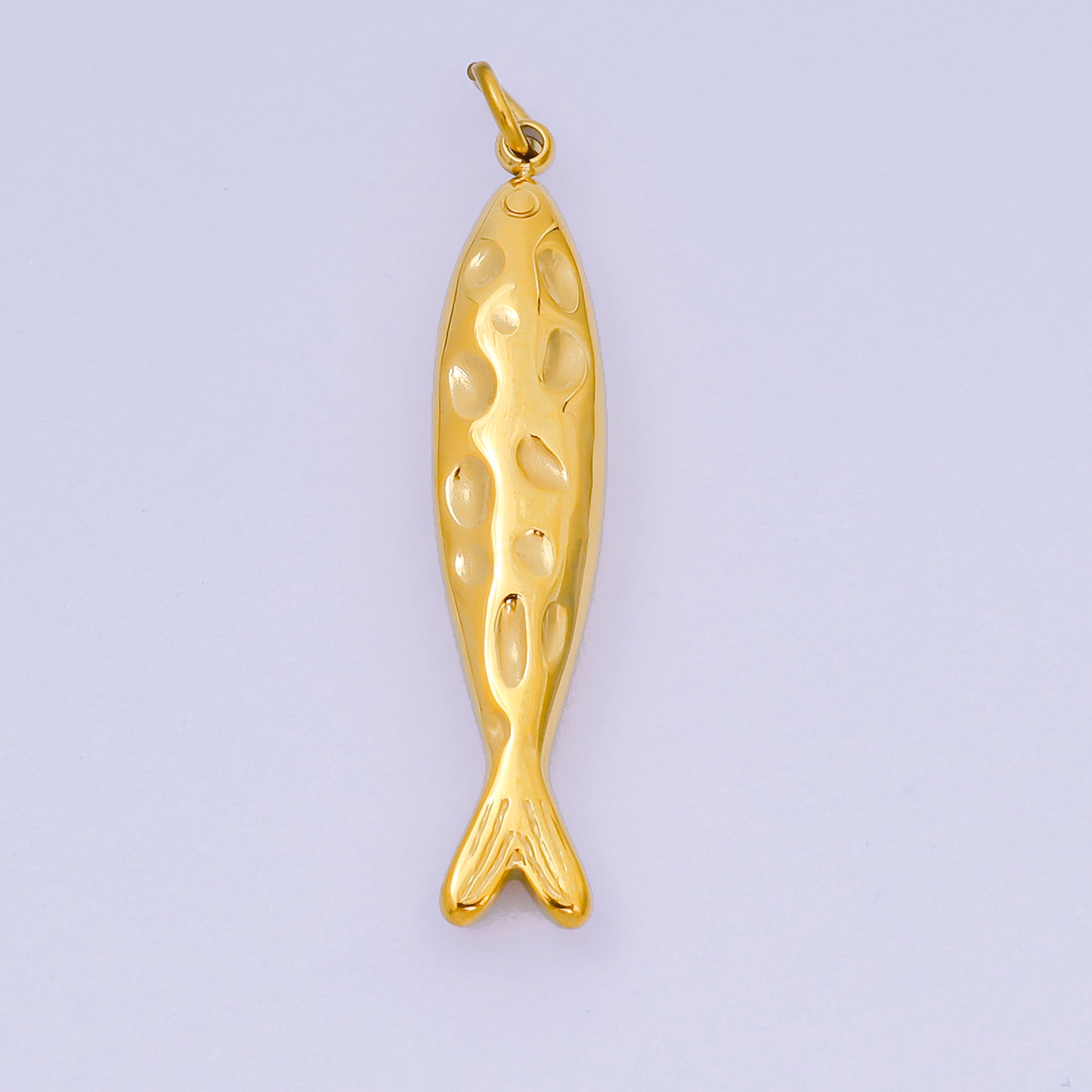 Stainless Steel 33.5mm Sardine Sea Fish Animal Charm in Gold & Silver | J-470