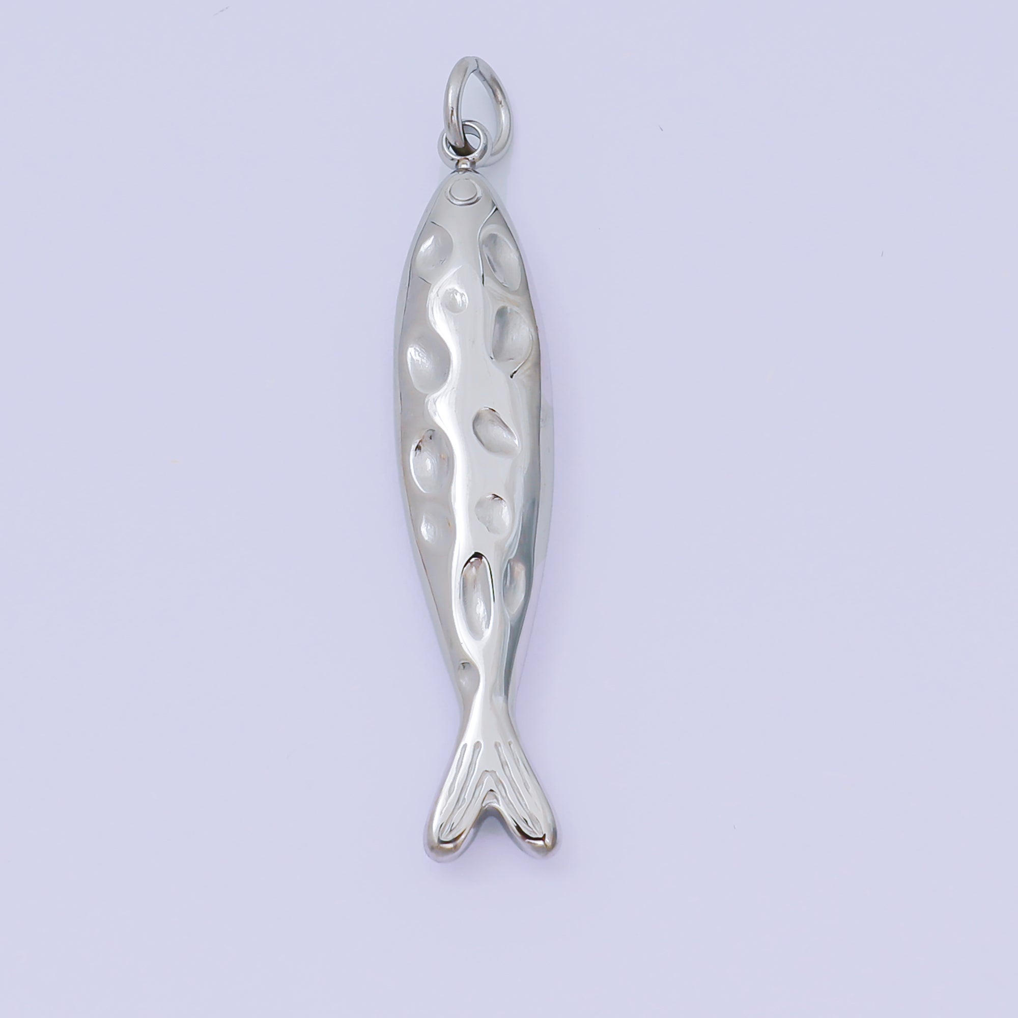 Stainless Steel 33.5mm Sardine Sea Fish Animal Charm in Gold & Silver | J-470