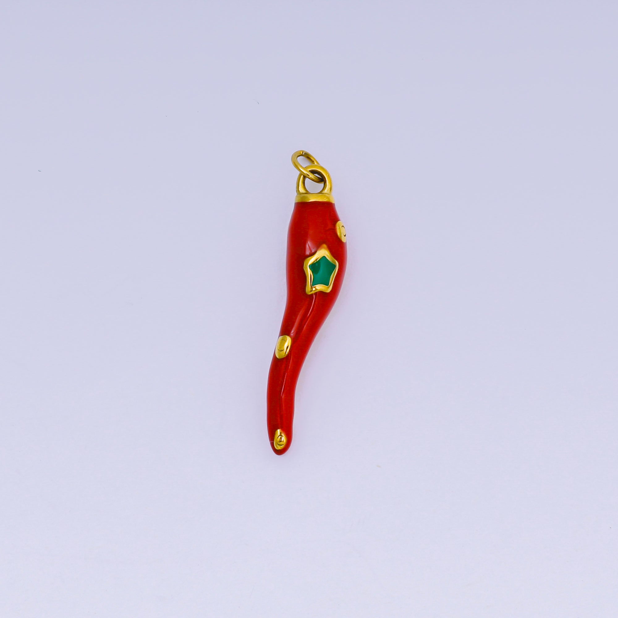 Stainless Steel 26mm Enamel Art Red Hot Chili Charm | J-516