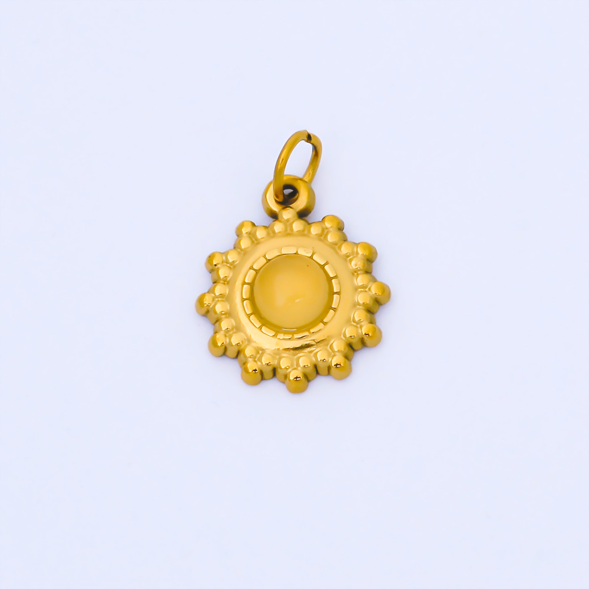 PVD Gold Stainless Steel 15mm Sun Charm Celestial Pendant | J589