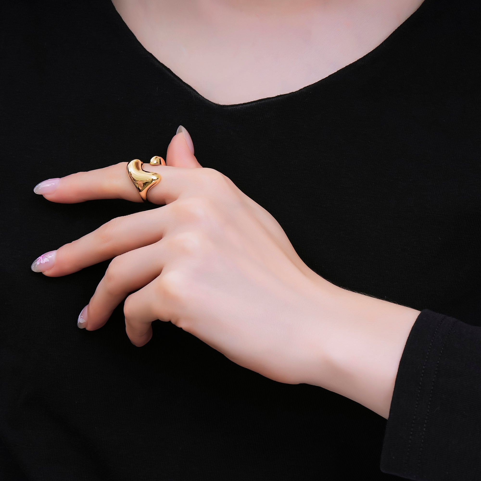 24K Gold Filled Molten Gold Modern Wrap Ring | O218