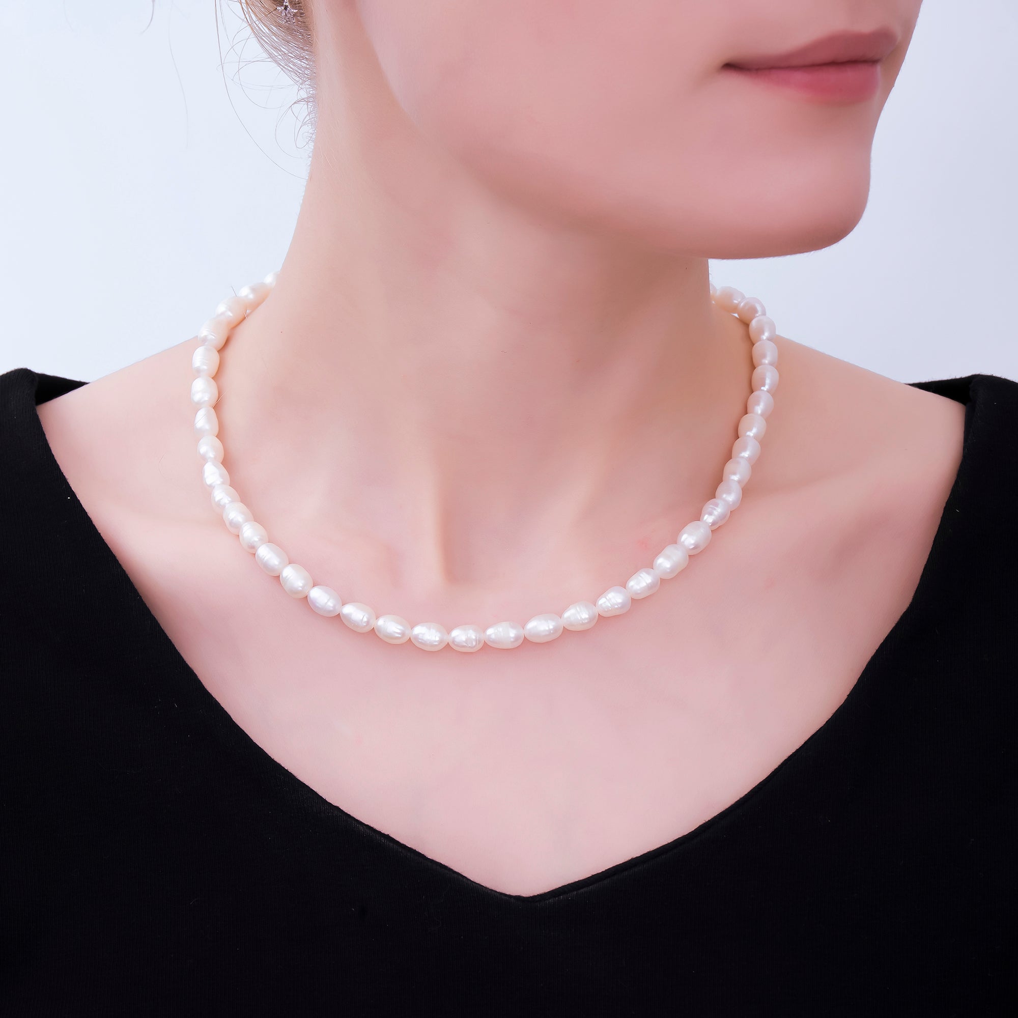 24K Gold Filled 6.5mm Nautical Freshwater Pearl Chain 14 Inch Necklace with Extender| WA-1006