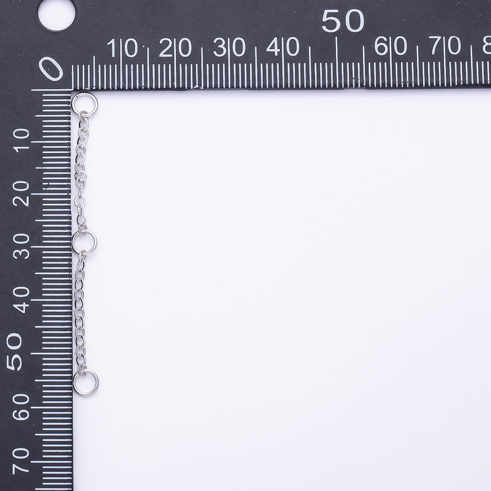 Silver 2.25 Inch Triple Round Cable Chain Extender | Findings-00228