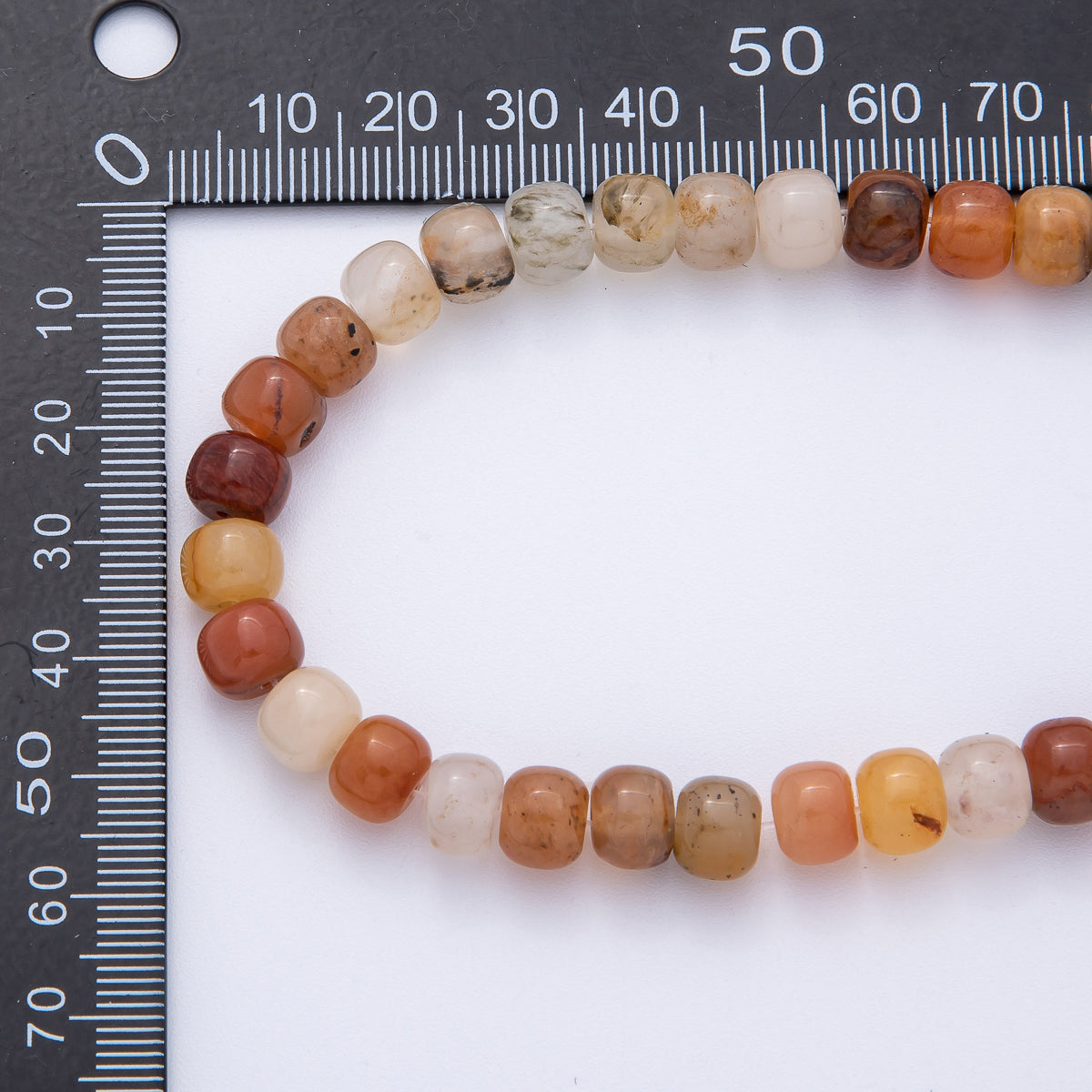 6.5mm x 8mm Carnelian Citrine Square Bead Natural Gemstone Strand Finding | WA-3889