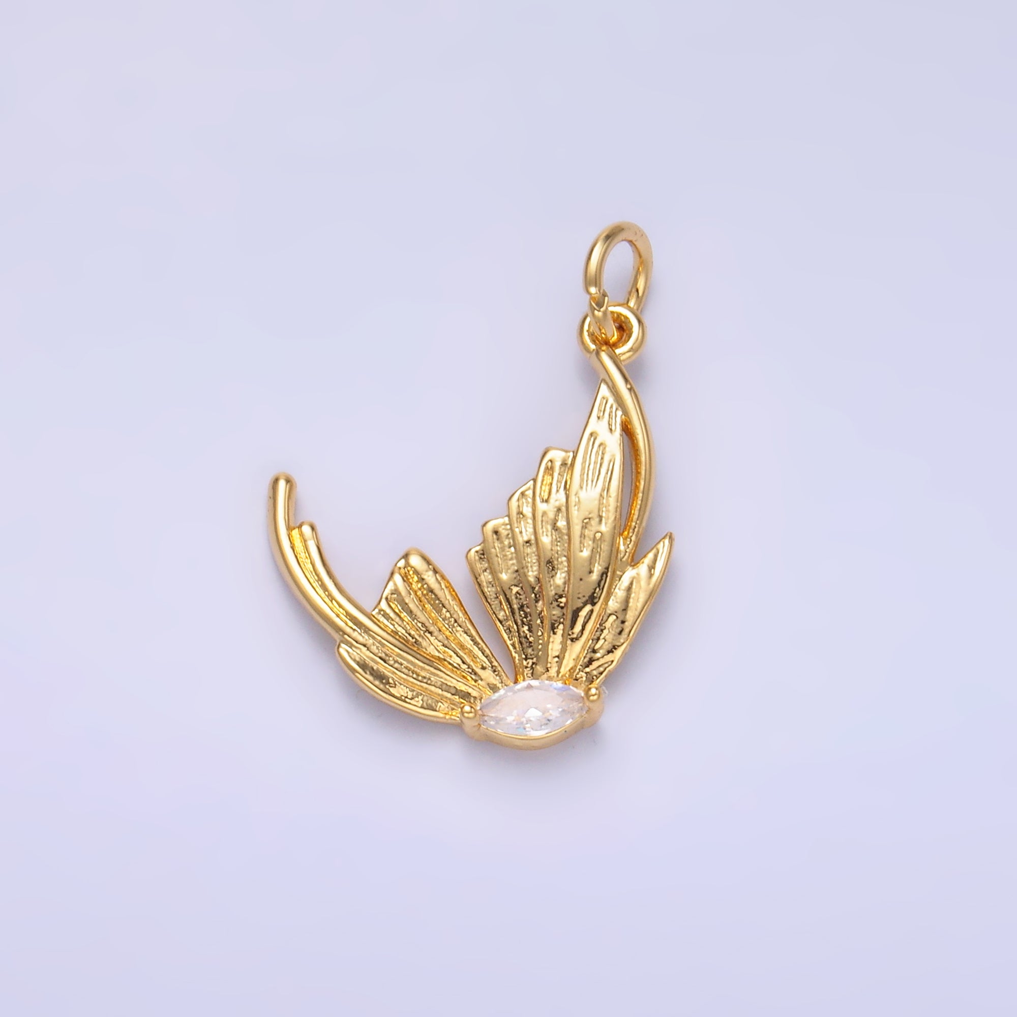 Cubic Butterfly Charm 24K Gold Filled Flower Pendant Floral M263