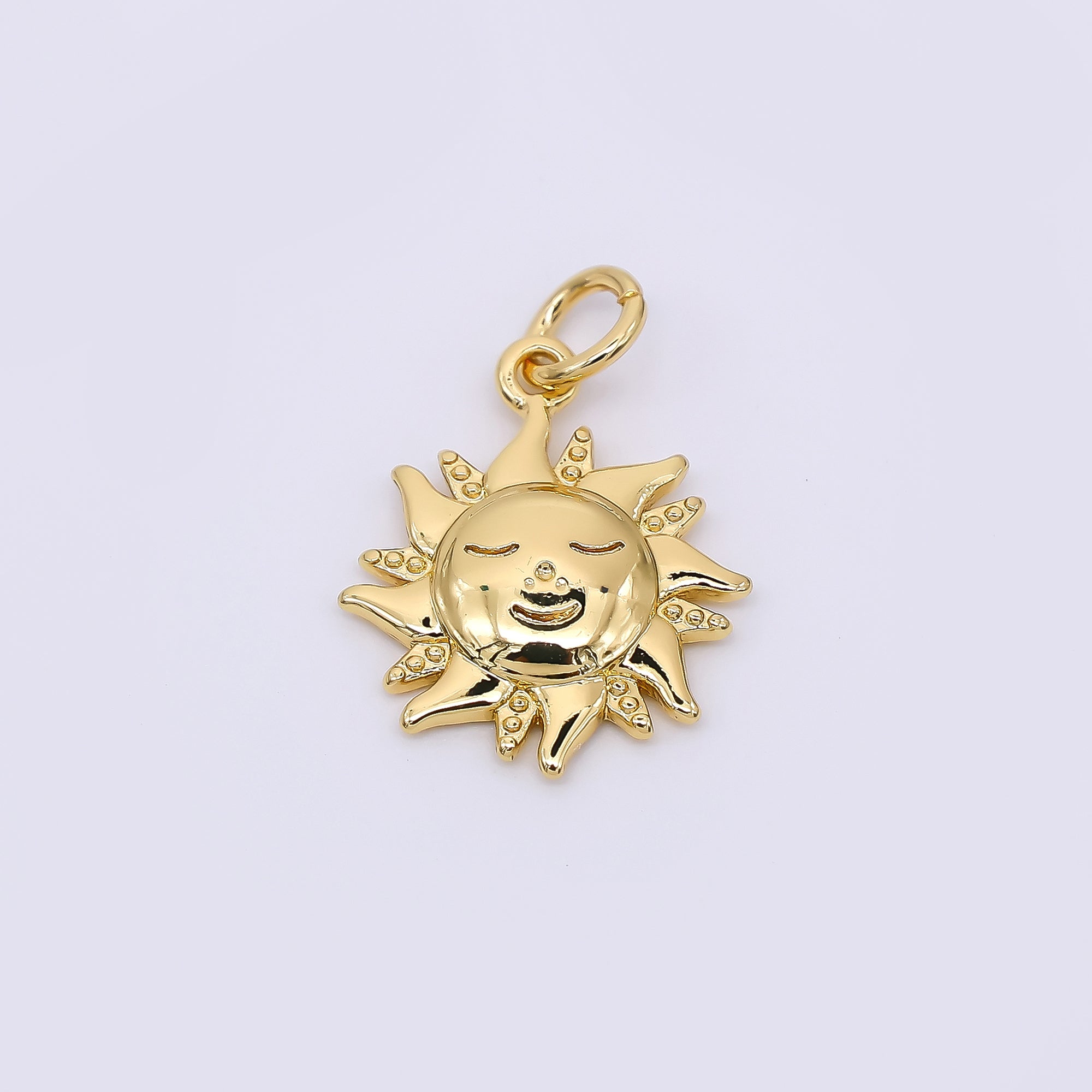 24K Gold Filled 16mm Face Sun Charm in Gold & Silver | M-674