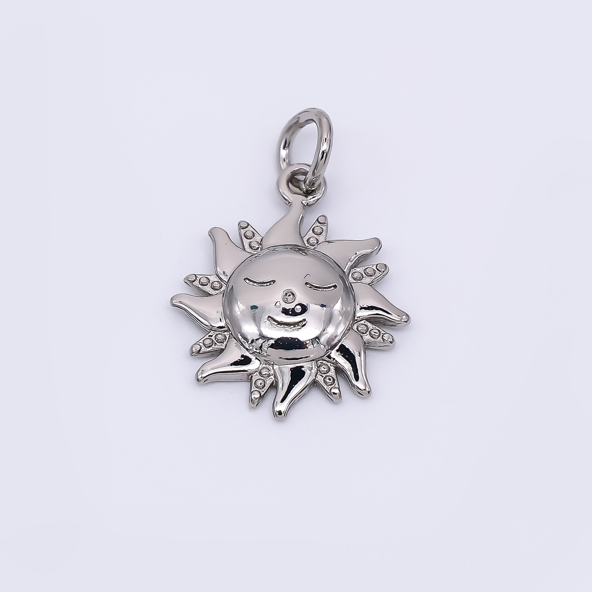24K Gold Filled 16mm Face Sun Charm in Gold & Silver | M-674
